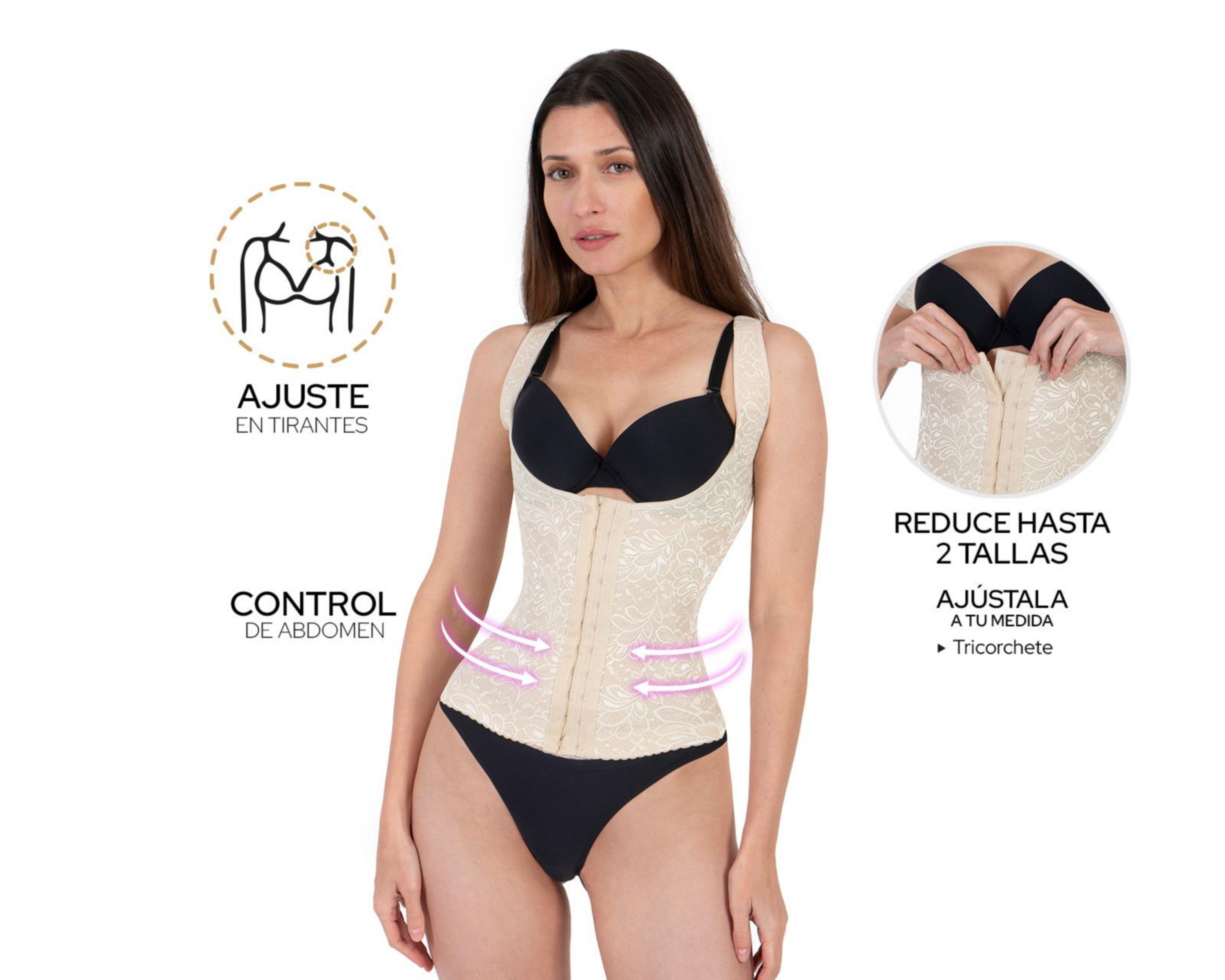 Foto 3 pulgar | Camiseta Control Shape & Care Beige para Mujer