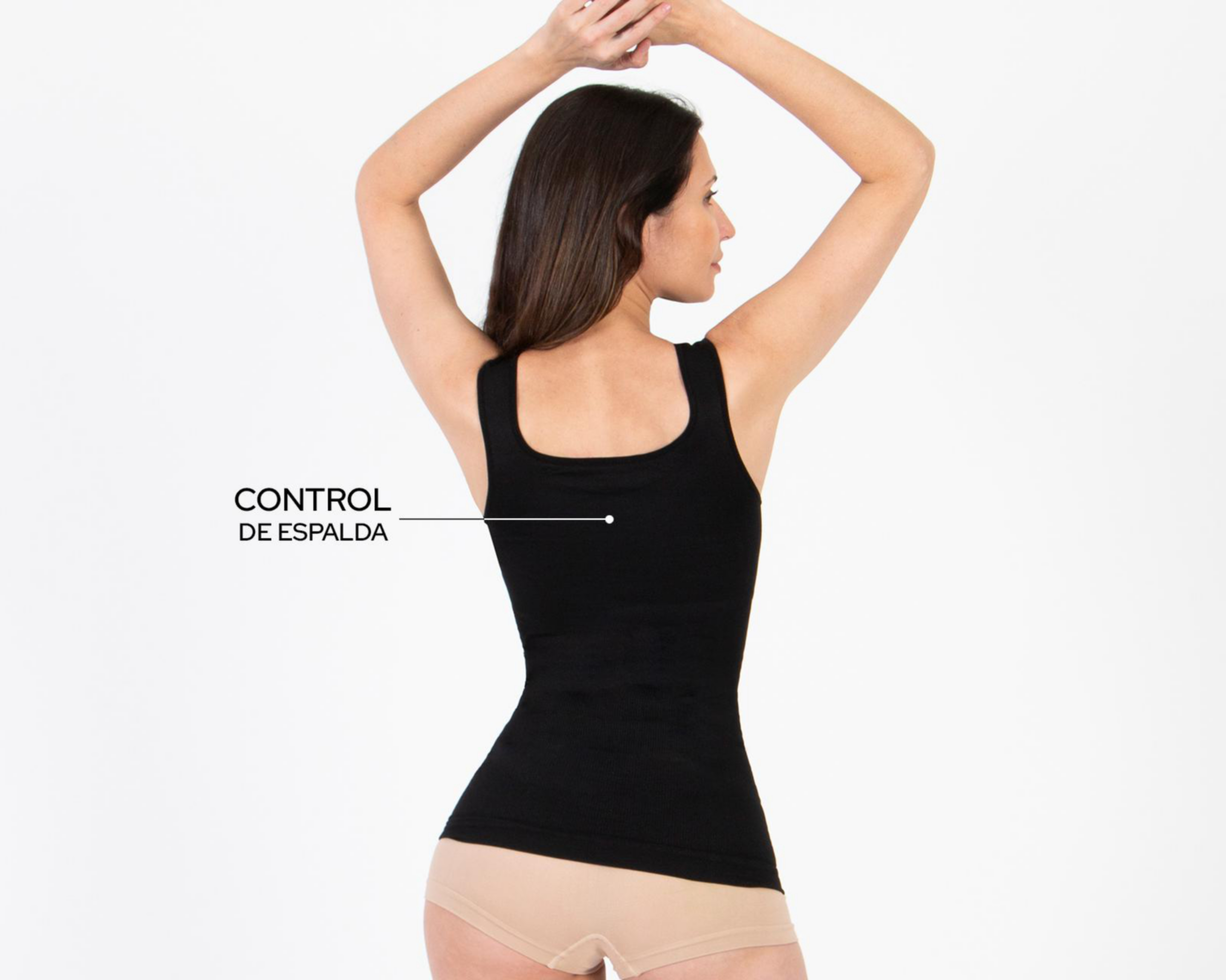 Foto 6 pulgar | Camiseta Control Shape & Care Mediana Compresión Negra para Mujer