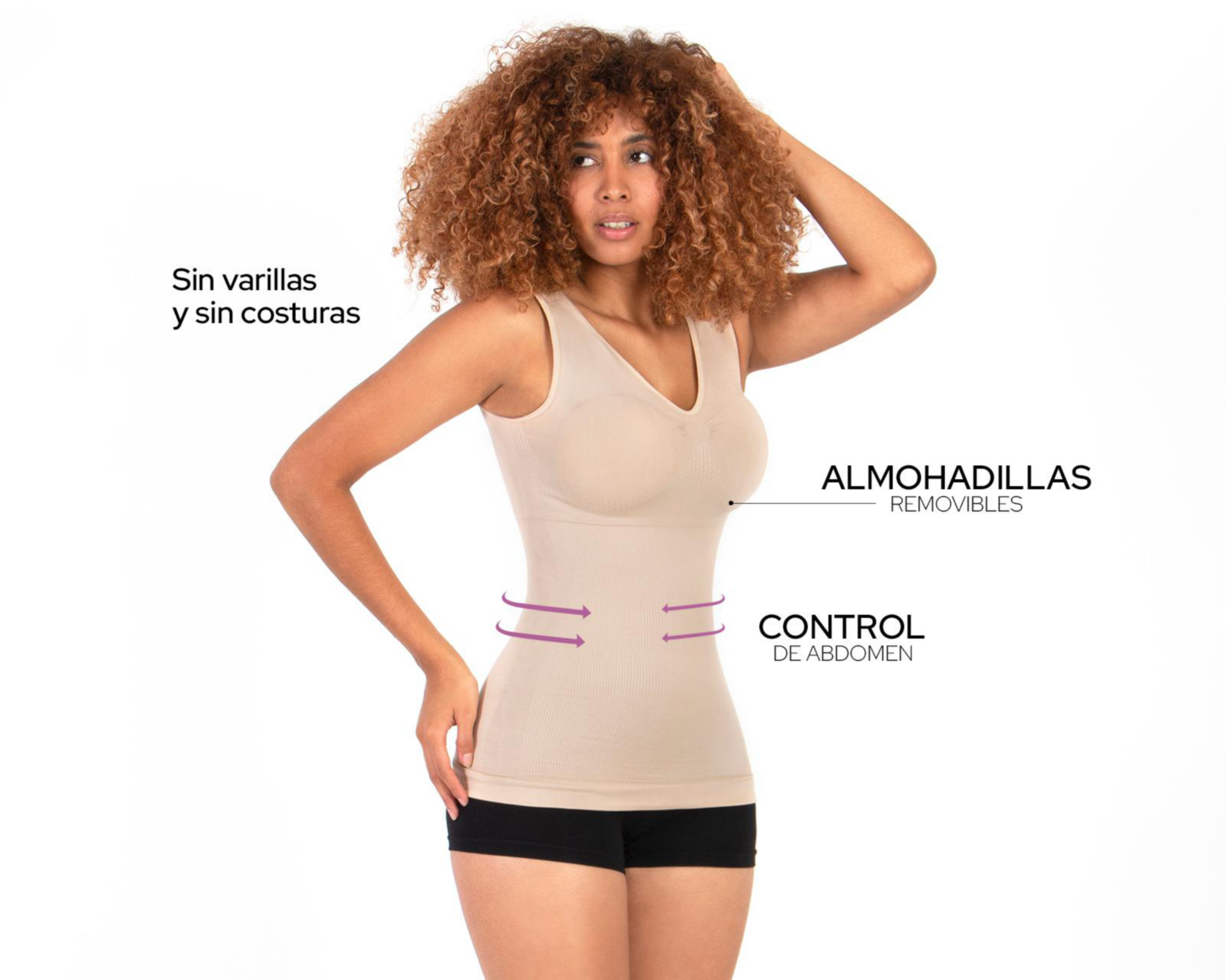 Foto 3 pulgar | Camiseta Control Shape & Care con Almohadillas Removibles para Mujer