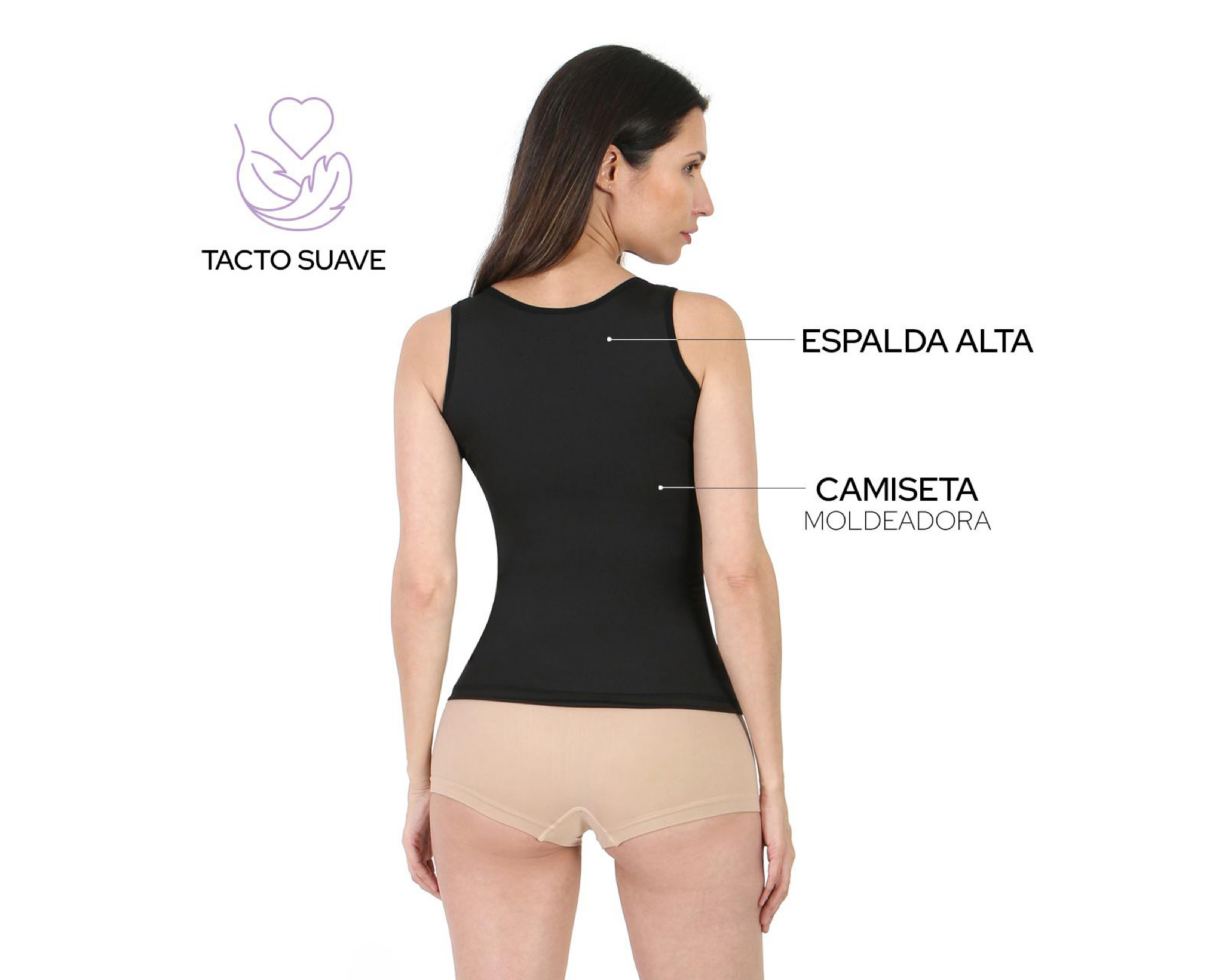 Foto 5 pulgar | Camiseta Control Shape & Care Negra para Mujer