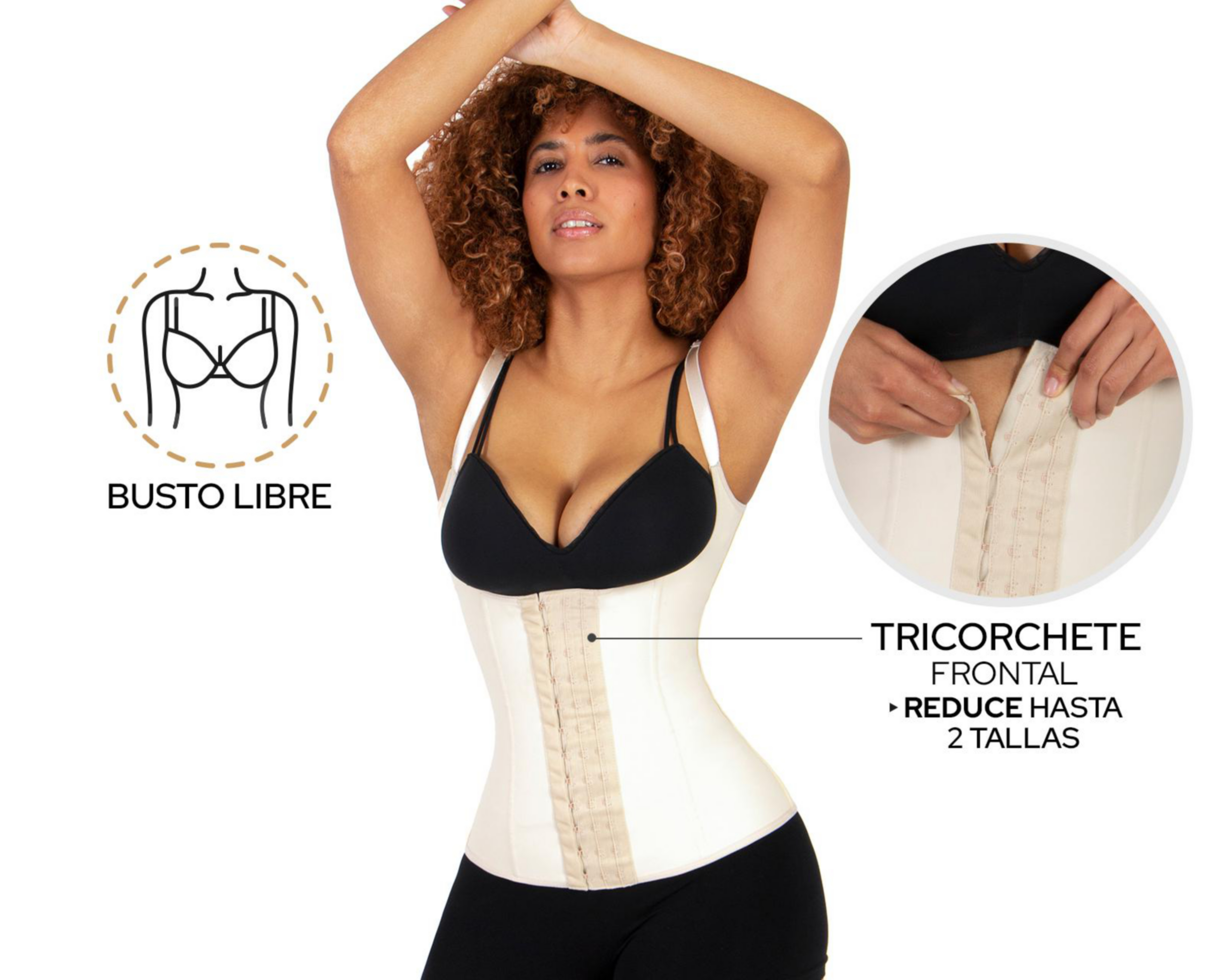 Foto 6 pulgar | Camiseta Control Shape & Care Alta Compresión Beige para Mujer