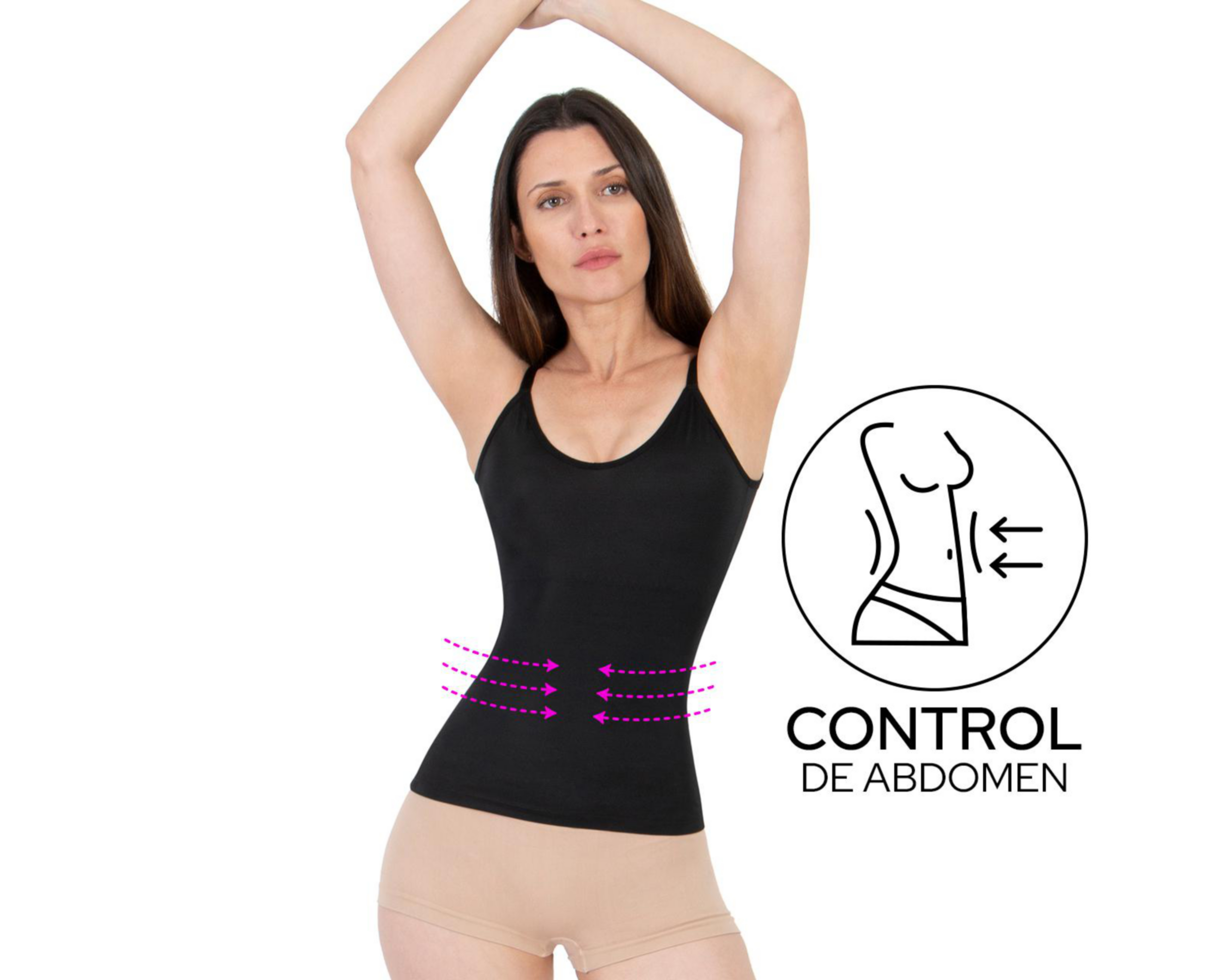 Foto 5 pulgar | Camiseta Control Shape & Care Negra para Mujer