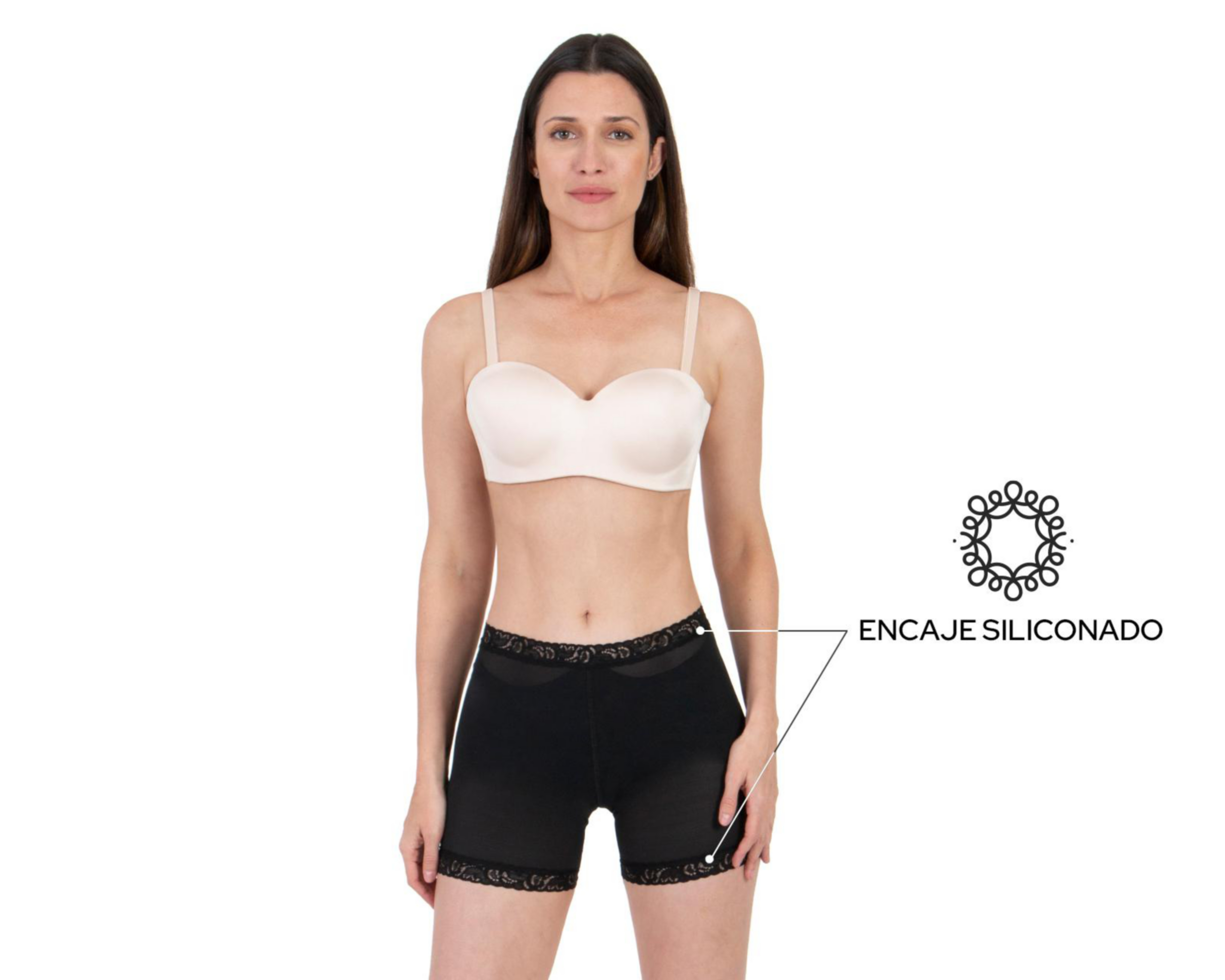 Foto 6 pulgar | Faja tipo Bóxer Shape & Care Baja Compresión Negra para Mujer