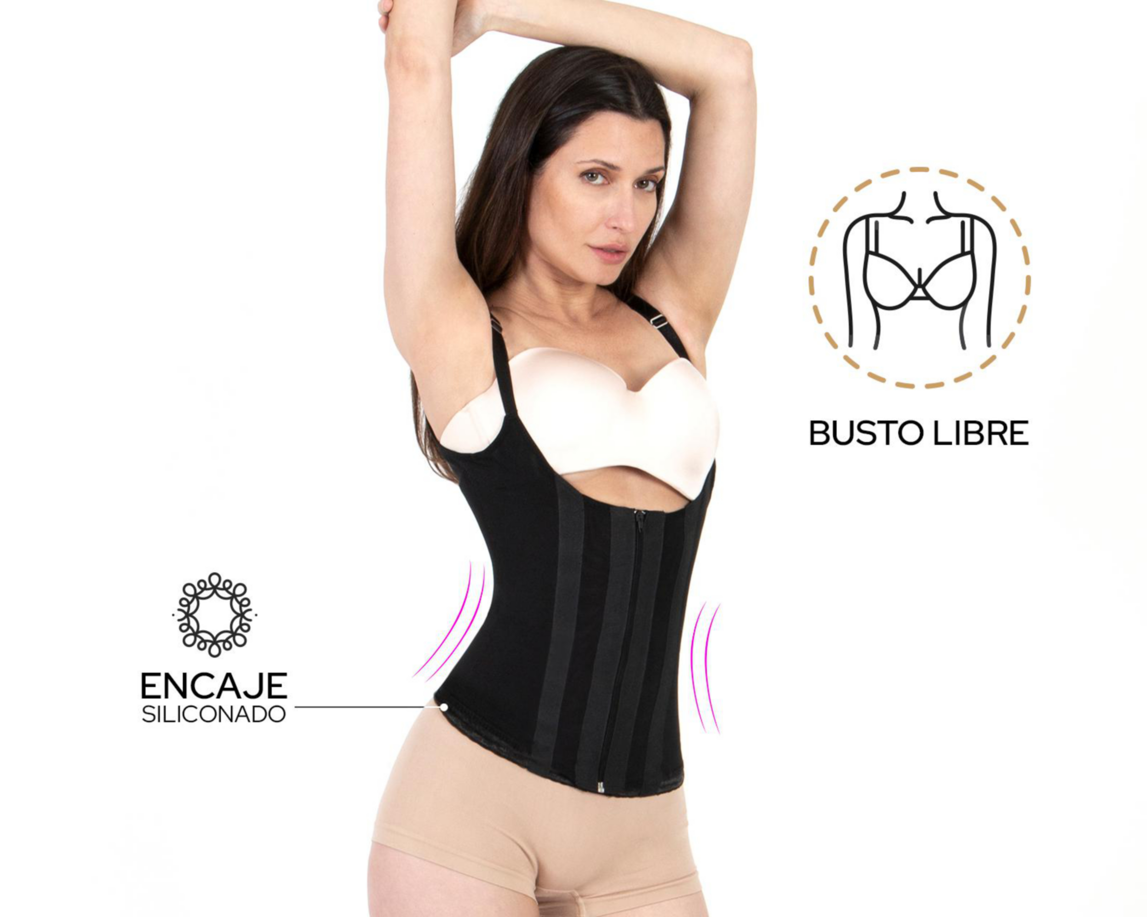 Foto 5 pulgar | Faja Control Shape & Care Alta Compresión Busto Libre para Mujer