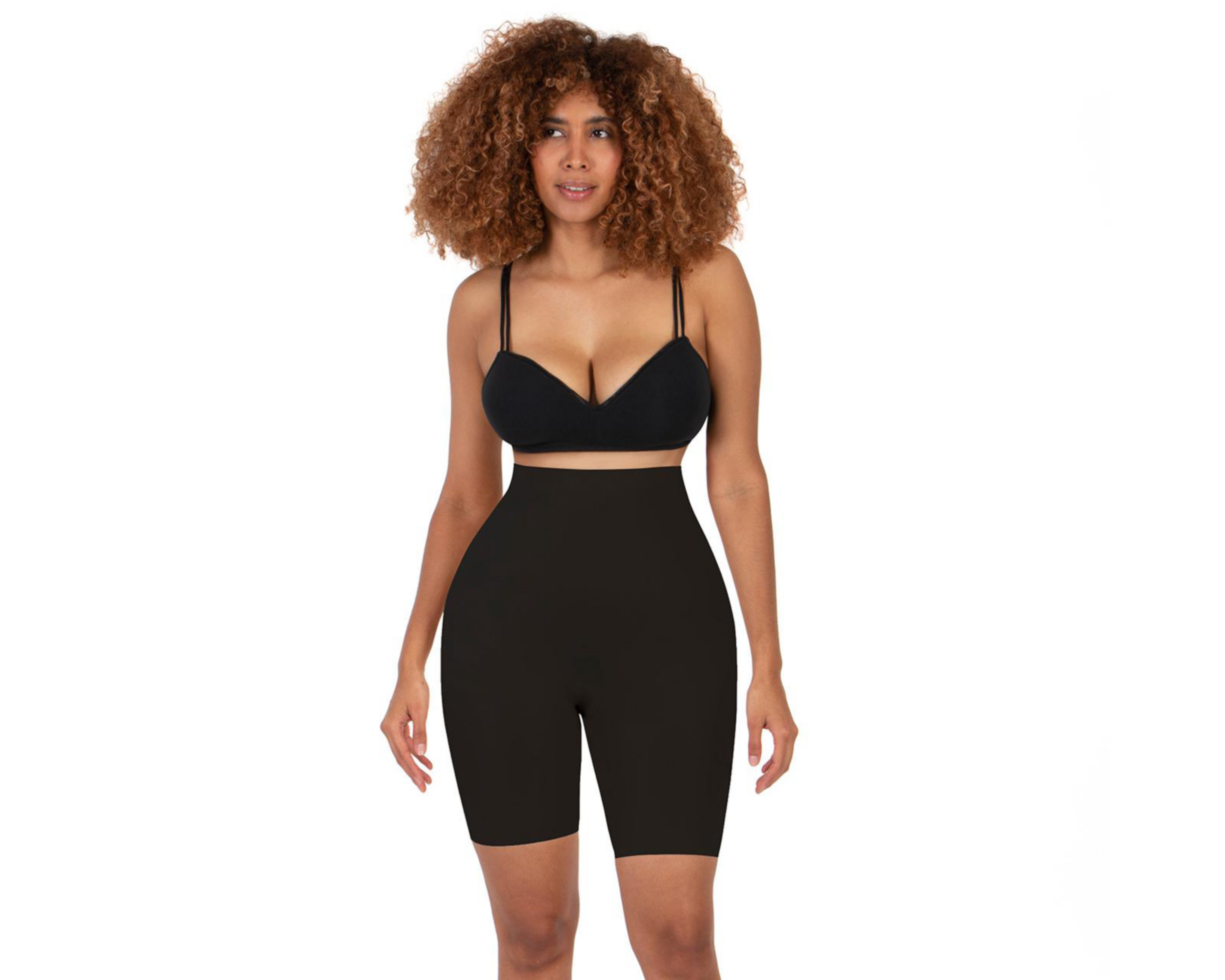 Faja tipo Bóxer Shape & Care Mediana Compresión Negra para Mujer