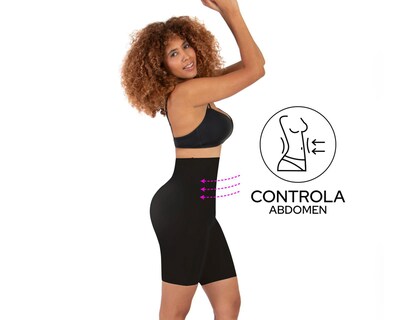 Foto 3 | Faja tipo Bóxer Shape & Care Mediana Compresión Negra para Mujer