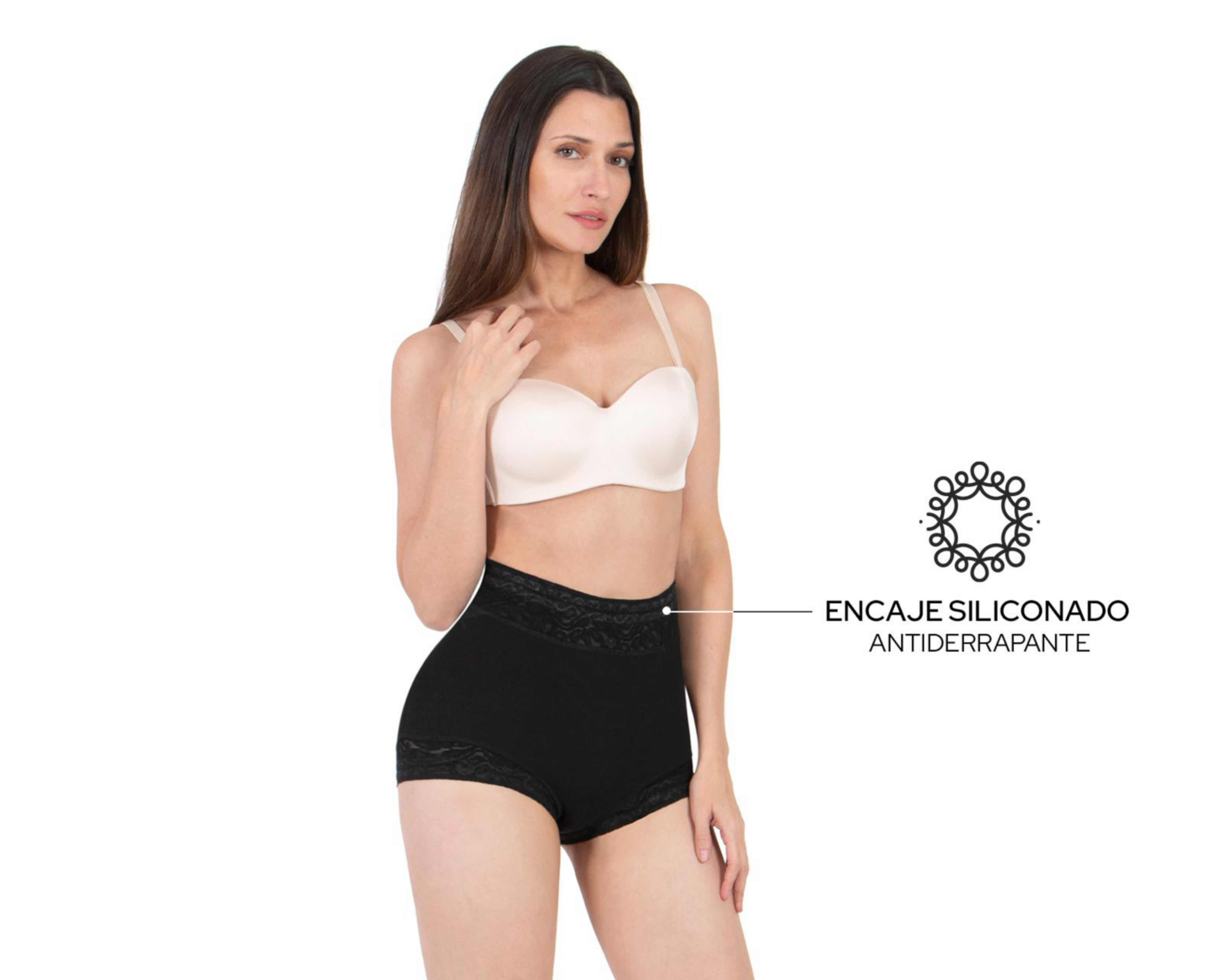 Foto 3 | Faja tipo Bóxer Shape & Care Mediana Compresión con Encaje para Mujer