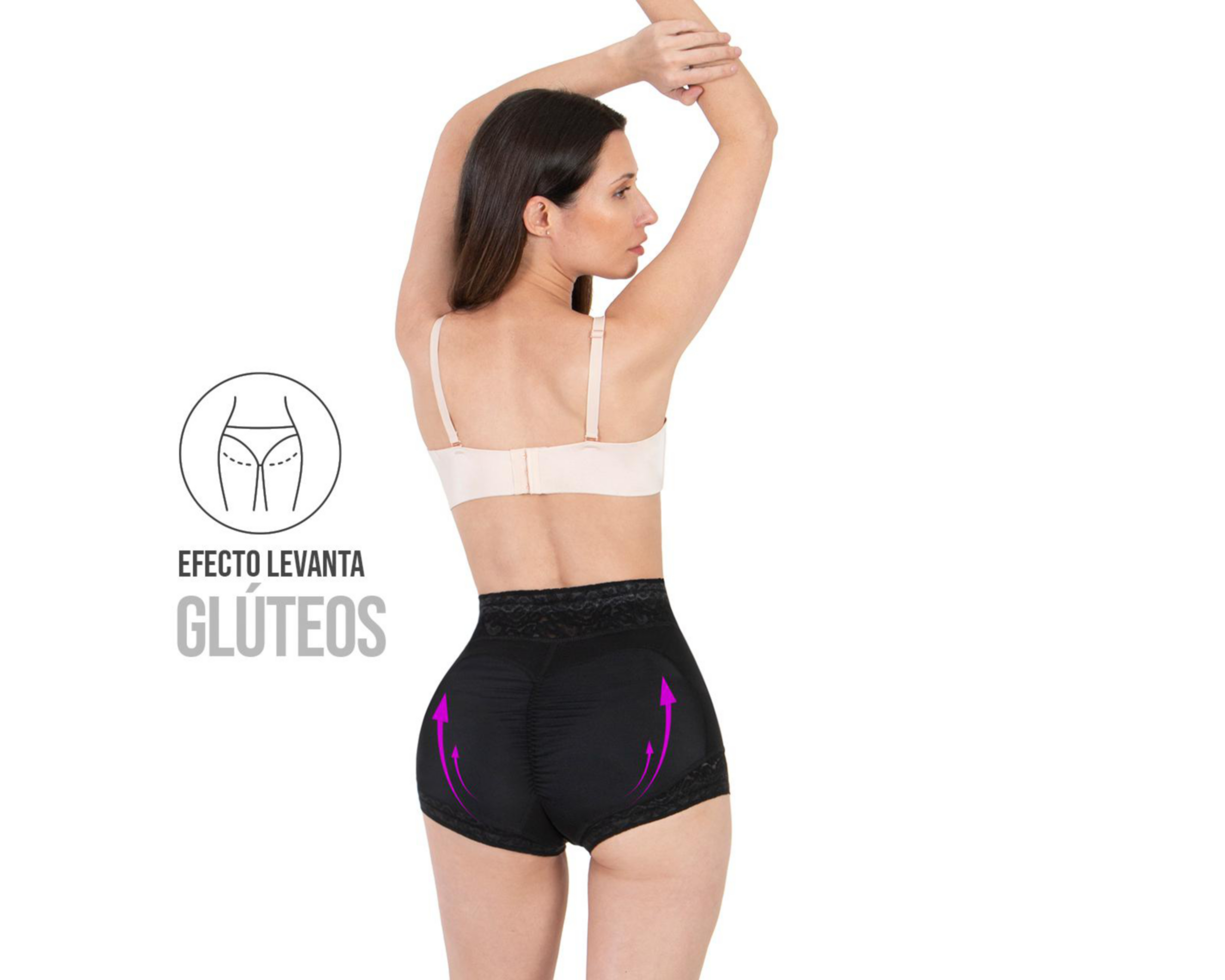 Foto 5 pulgar | Faja tipo Bóxer Shape & Care Mediana Compresión con Encaje para Mujer