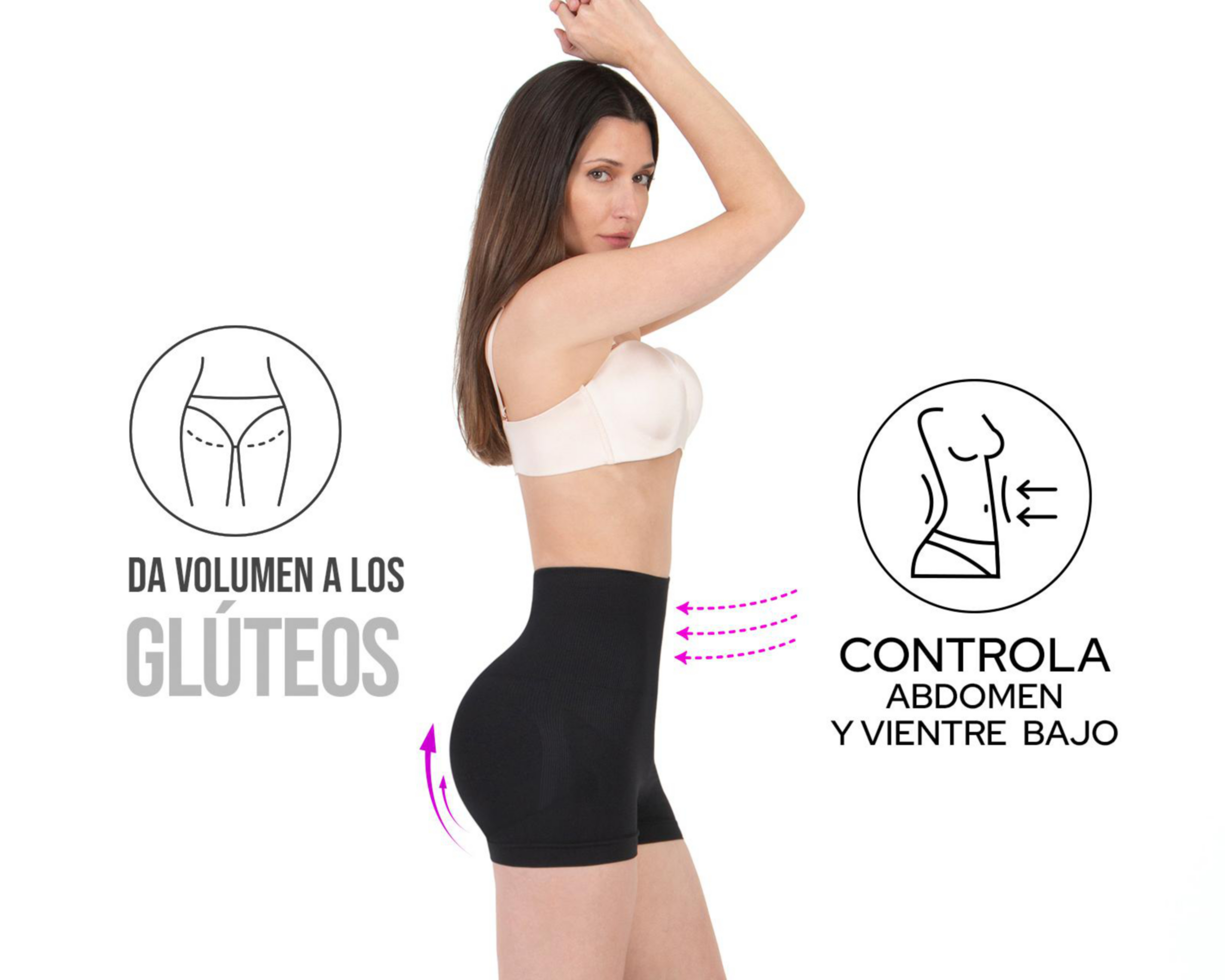 Foto 4 | Faja tipo Bóxer Shape & Care Mediana Compresión para Mujer 2 Piezas