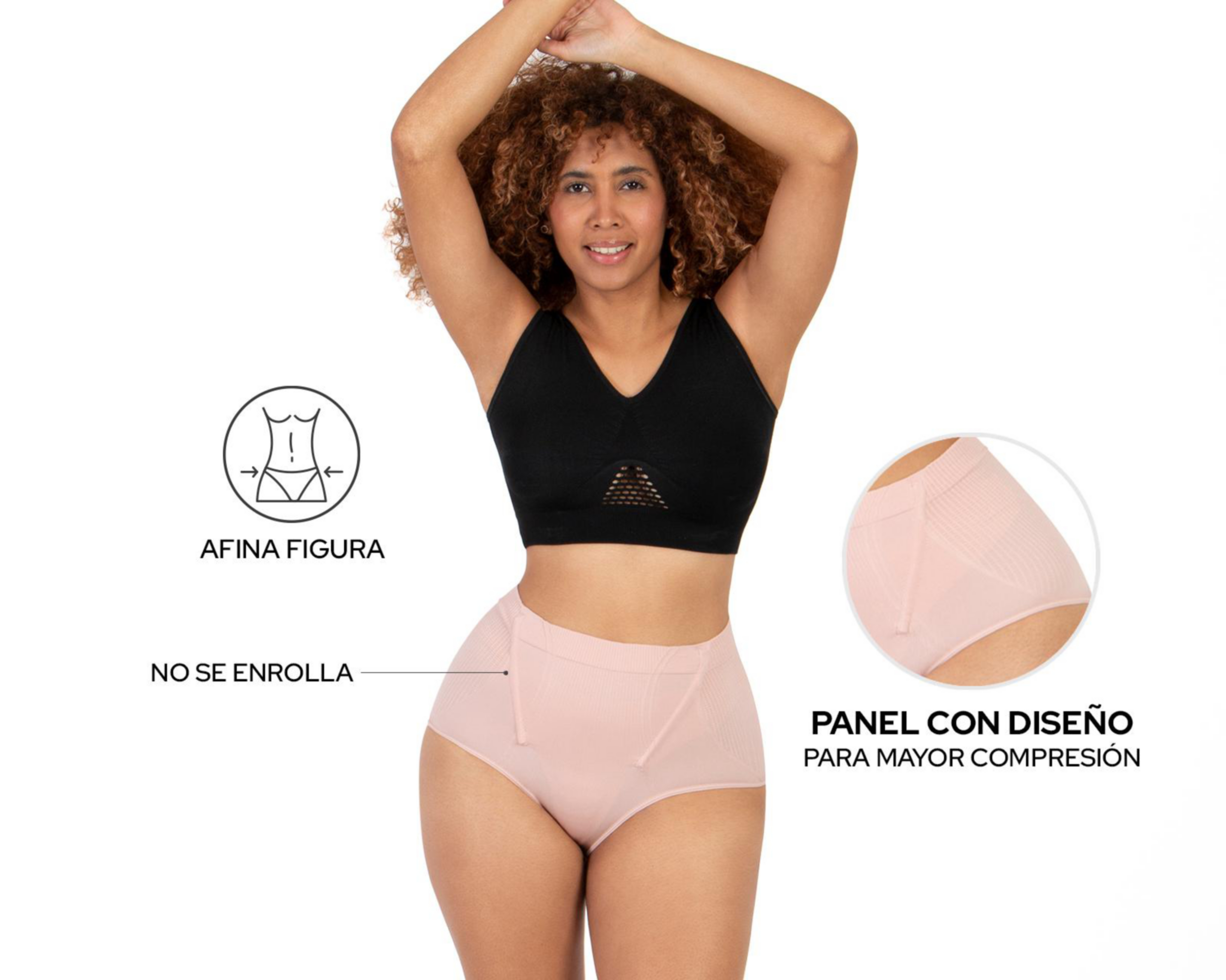 Foto 3 | Pantaleta Control Shape & Care Mediana Compresión Nude para Mujer