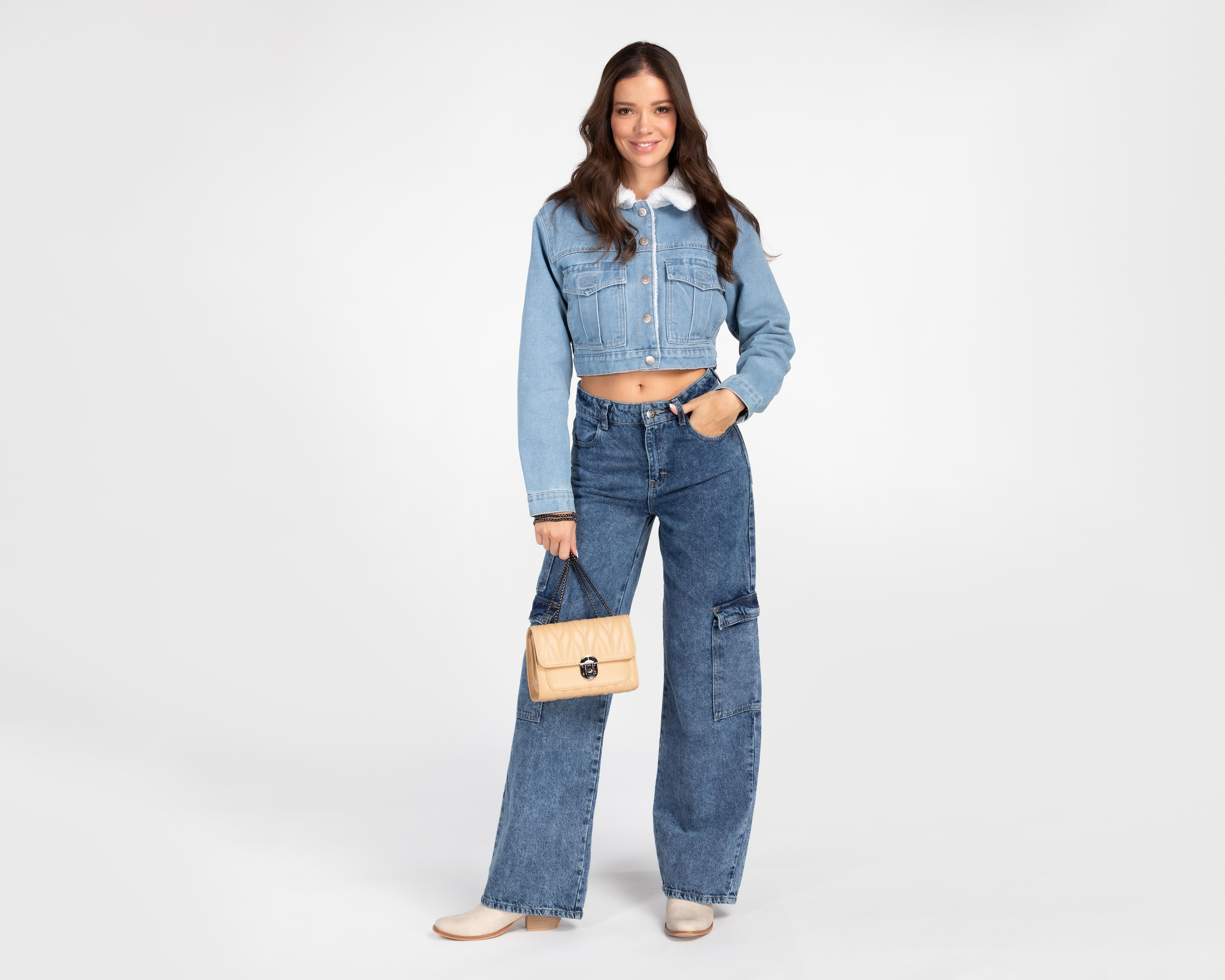 Foto 2 | Chamarra de Mezclilla con Cuello Aborregado Forever 21 para Mujer