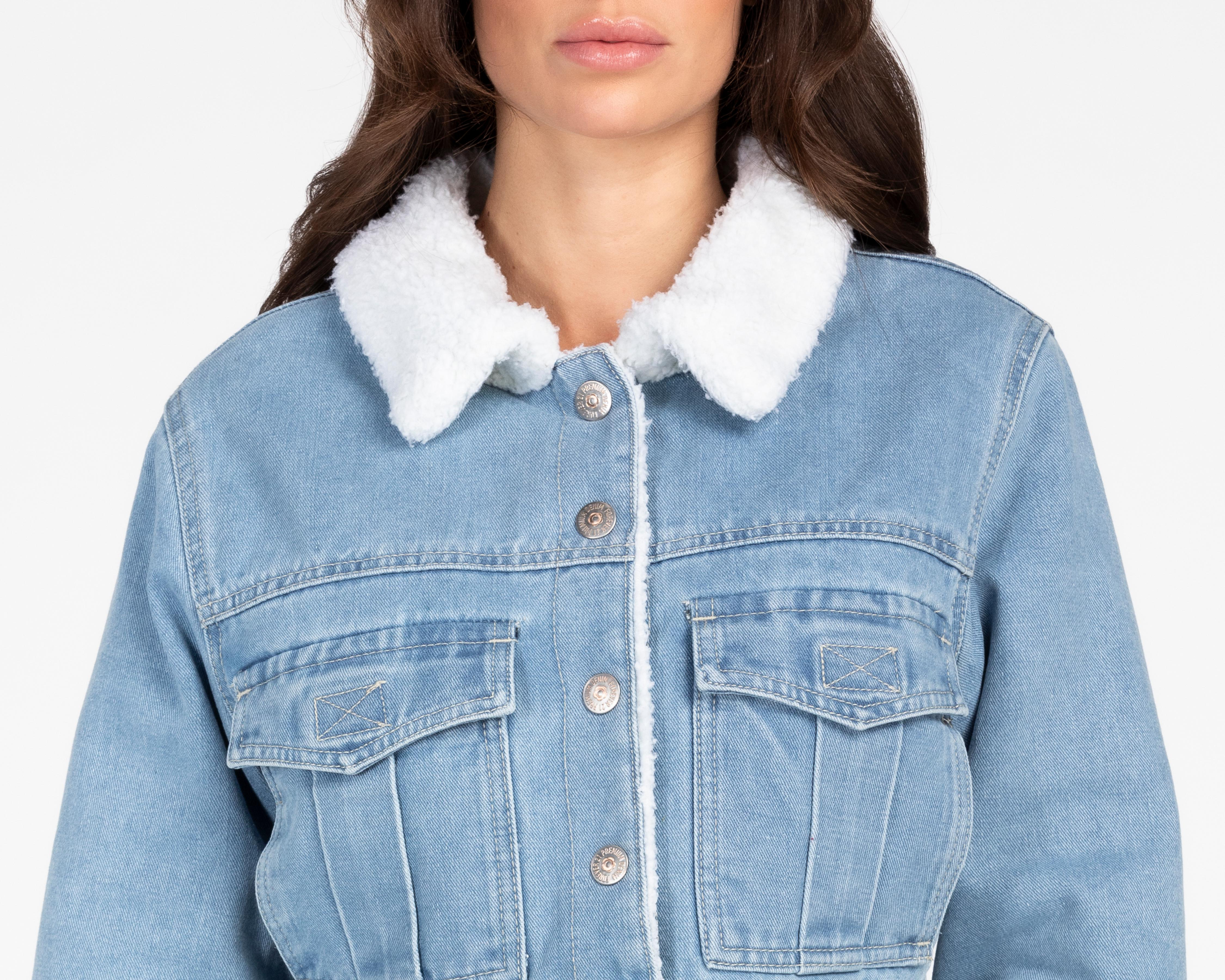 Foto 5 pulgar | Chamarra de Mezclilla con Cuello Aborregado Forever 21 para Mujer