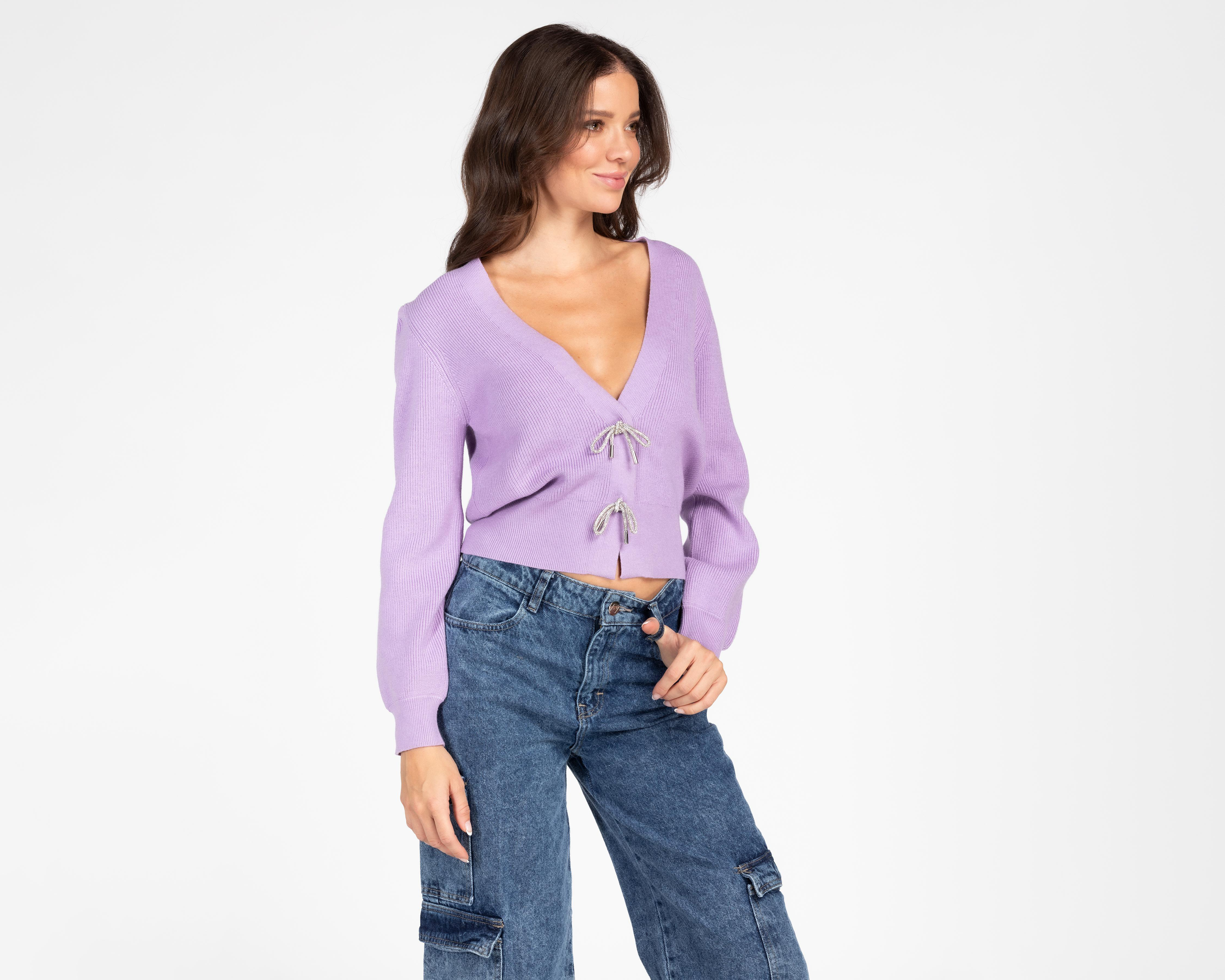 Foto 2 pulgar | Suéter Morado Forever 21 para Mujer