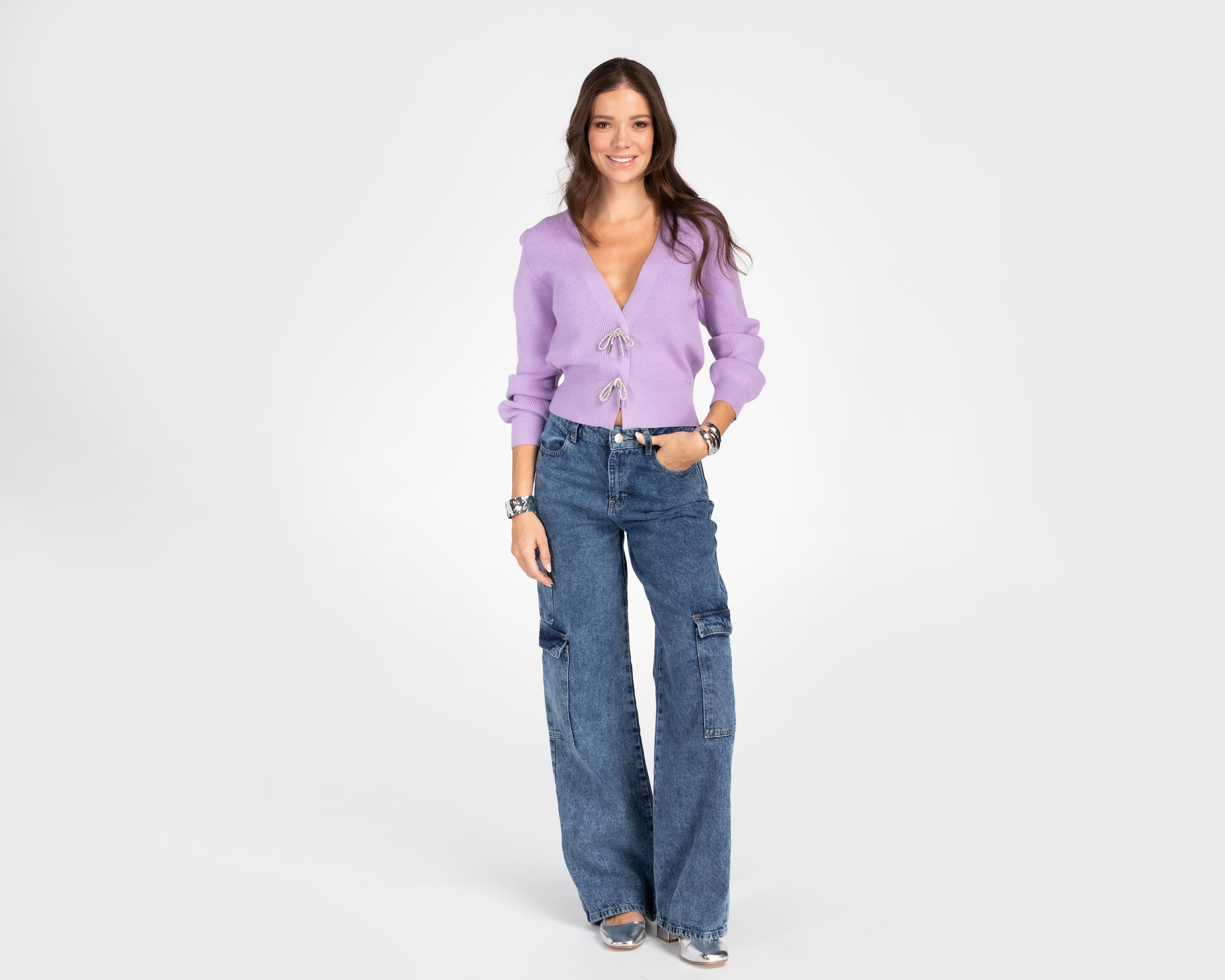 Foto 3 pulgar | Suéter Morado Forever 21 para Mujer