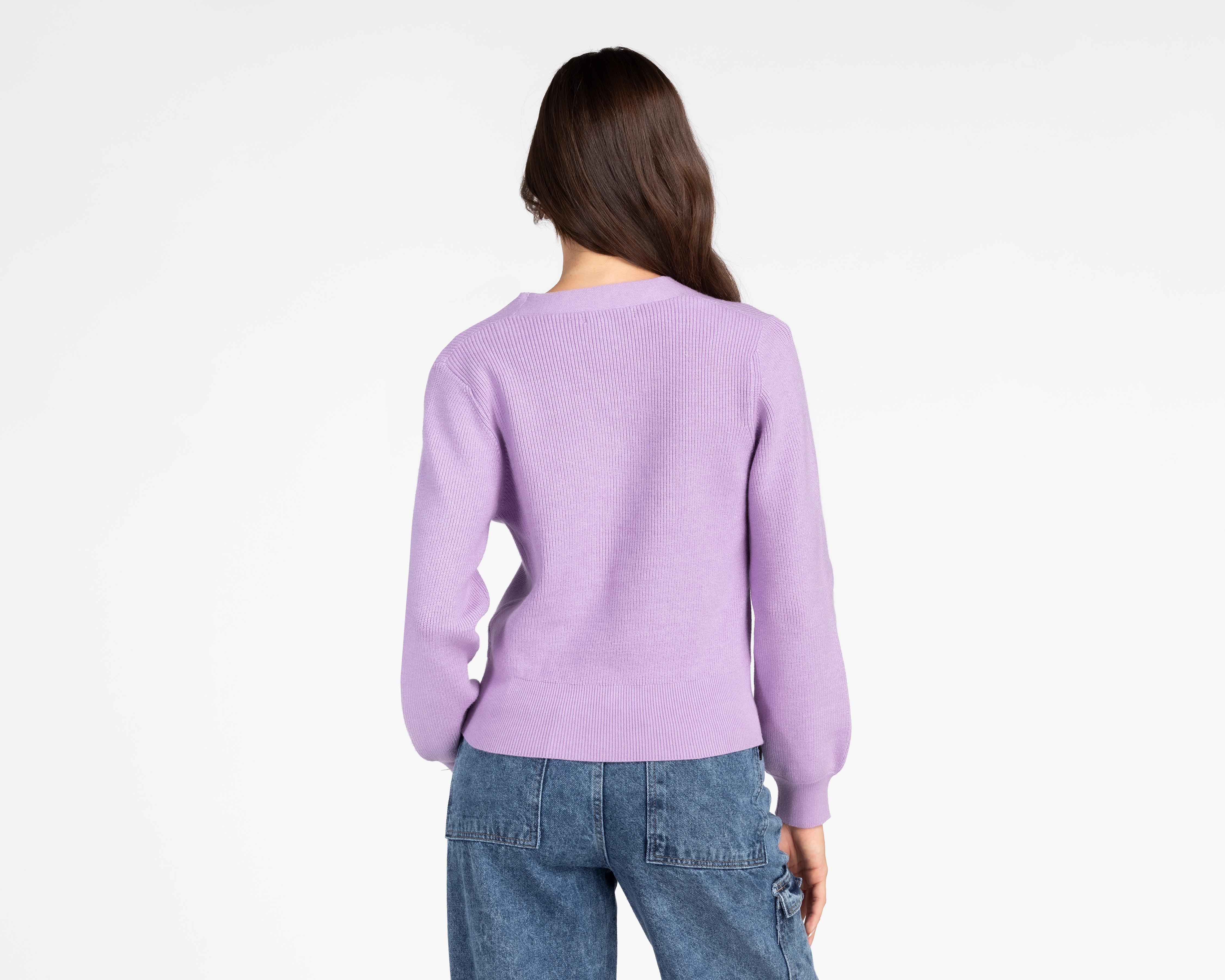 Foto 4 pulgar | Suéter Morado Forever 21 para Mujer