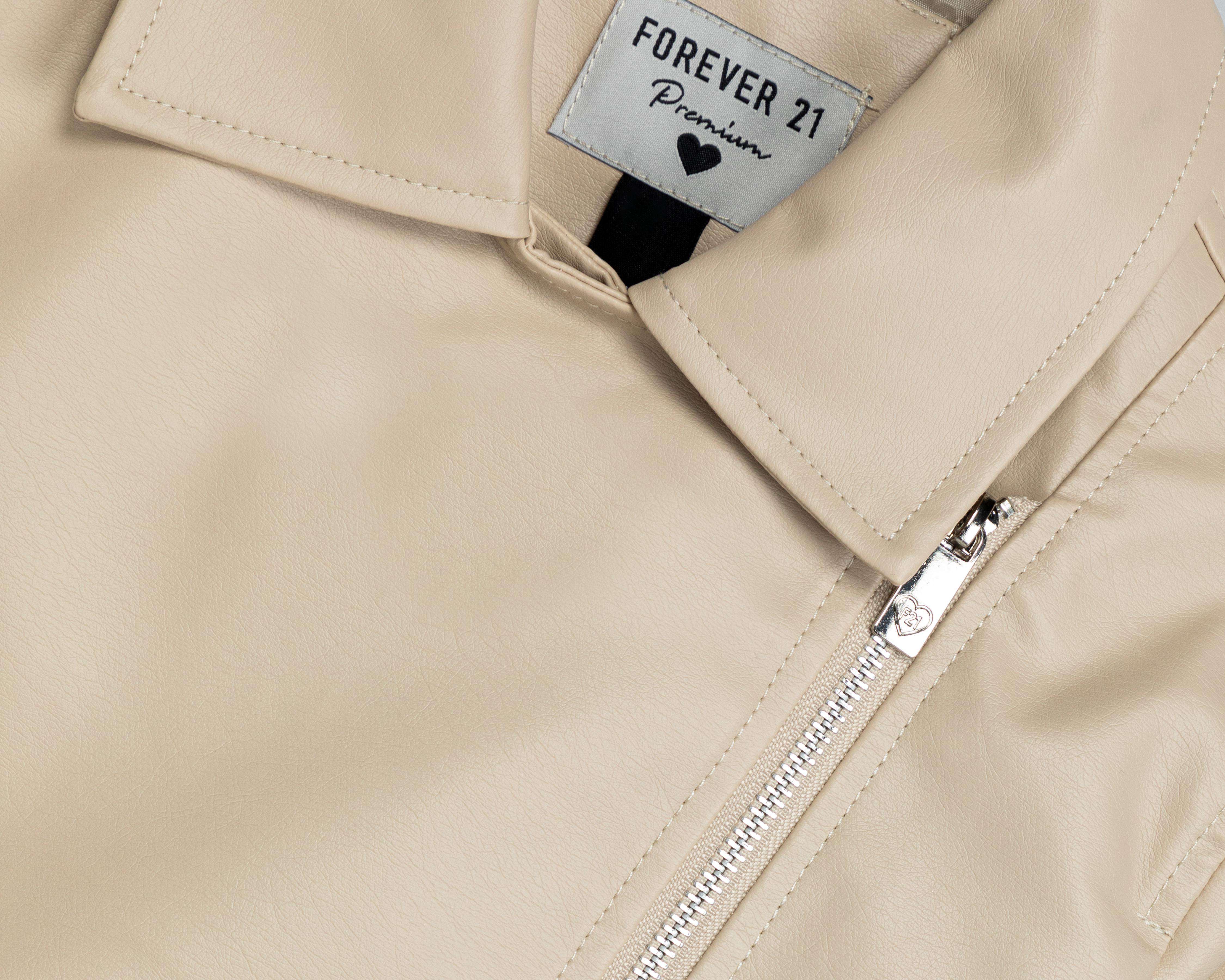 Foto 4 pulgar | Chamarra Beige Forever 21 de Mujer