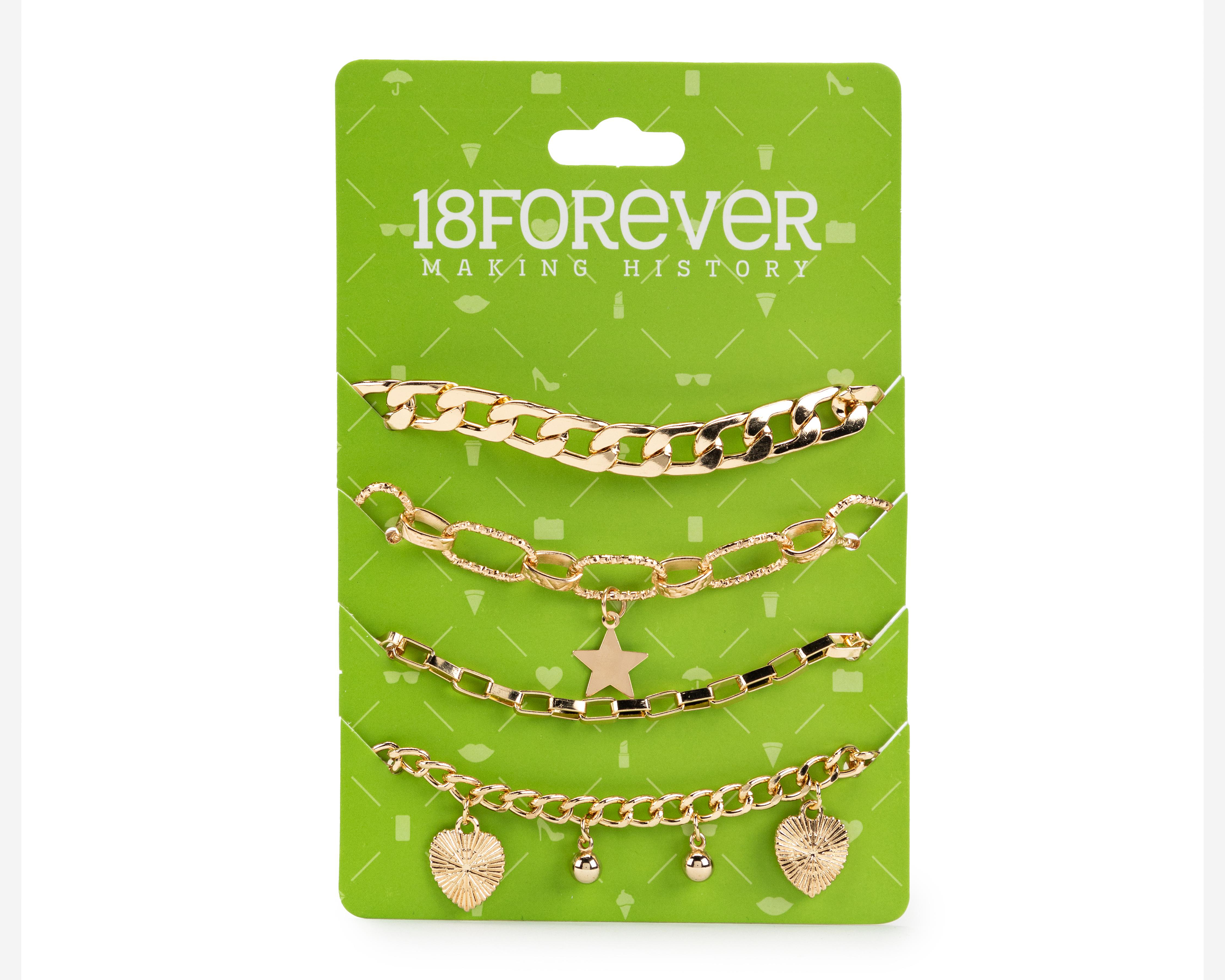 Foto 2 pulgar | Pulsera de Bisutería Fina 18 Forever 4 Piezas