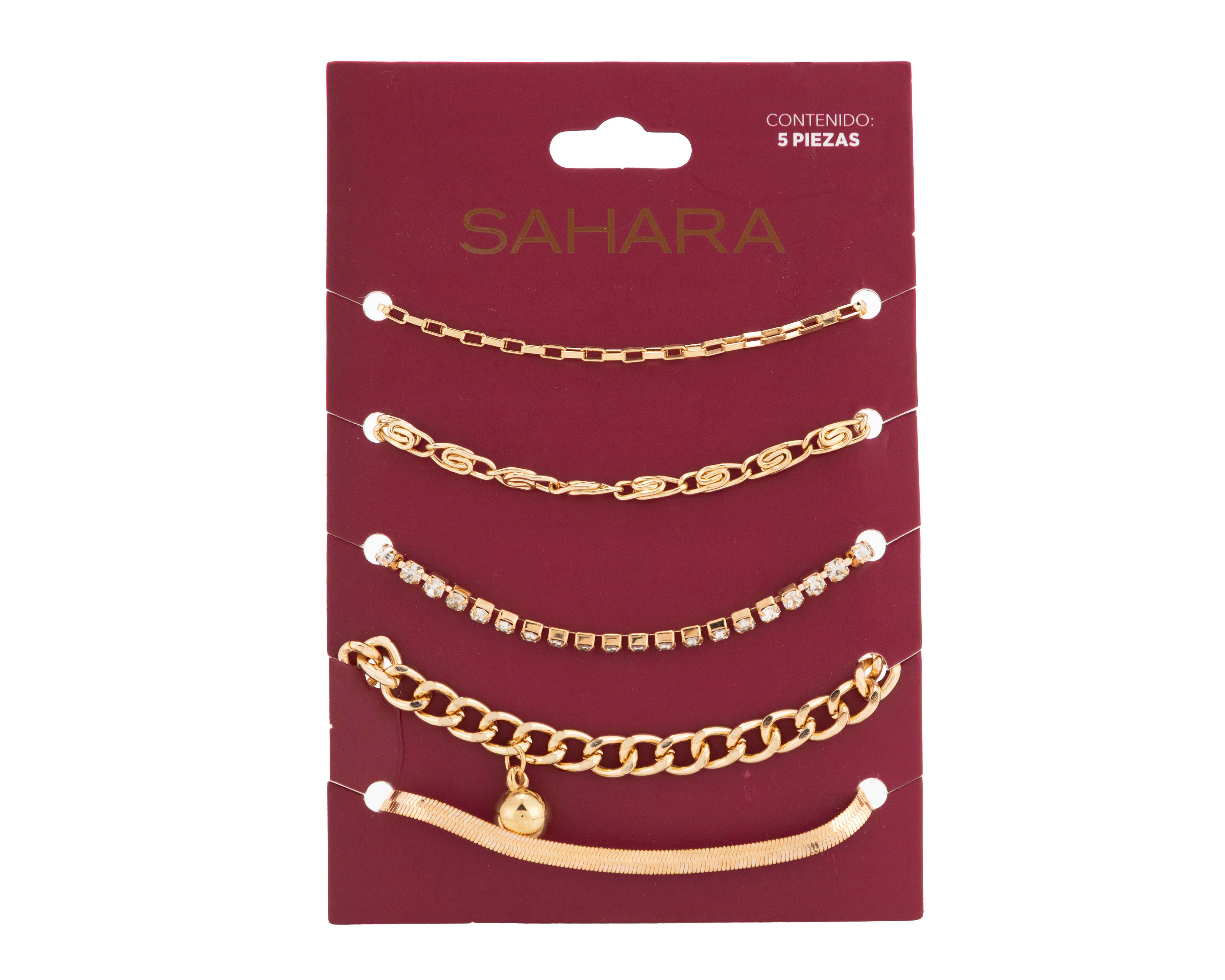 Foto 2 pulgar | Pulsera de Bisutería Fina Sahara 5 Piezas