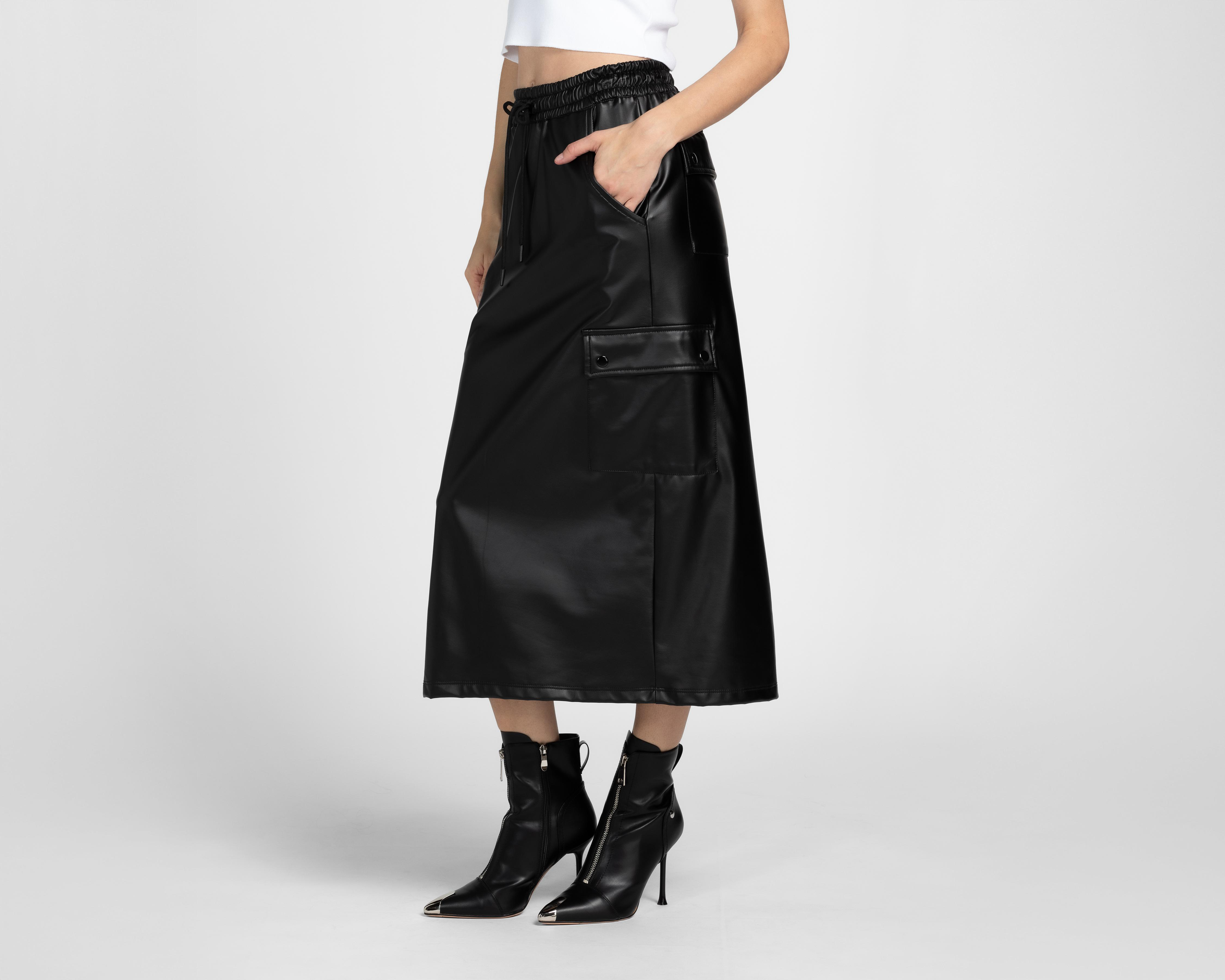 Foto 1 | Falda Midi Boy London tipo Cuero