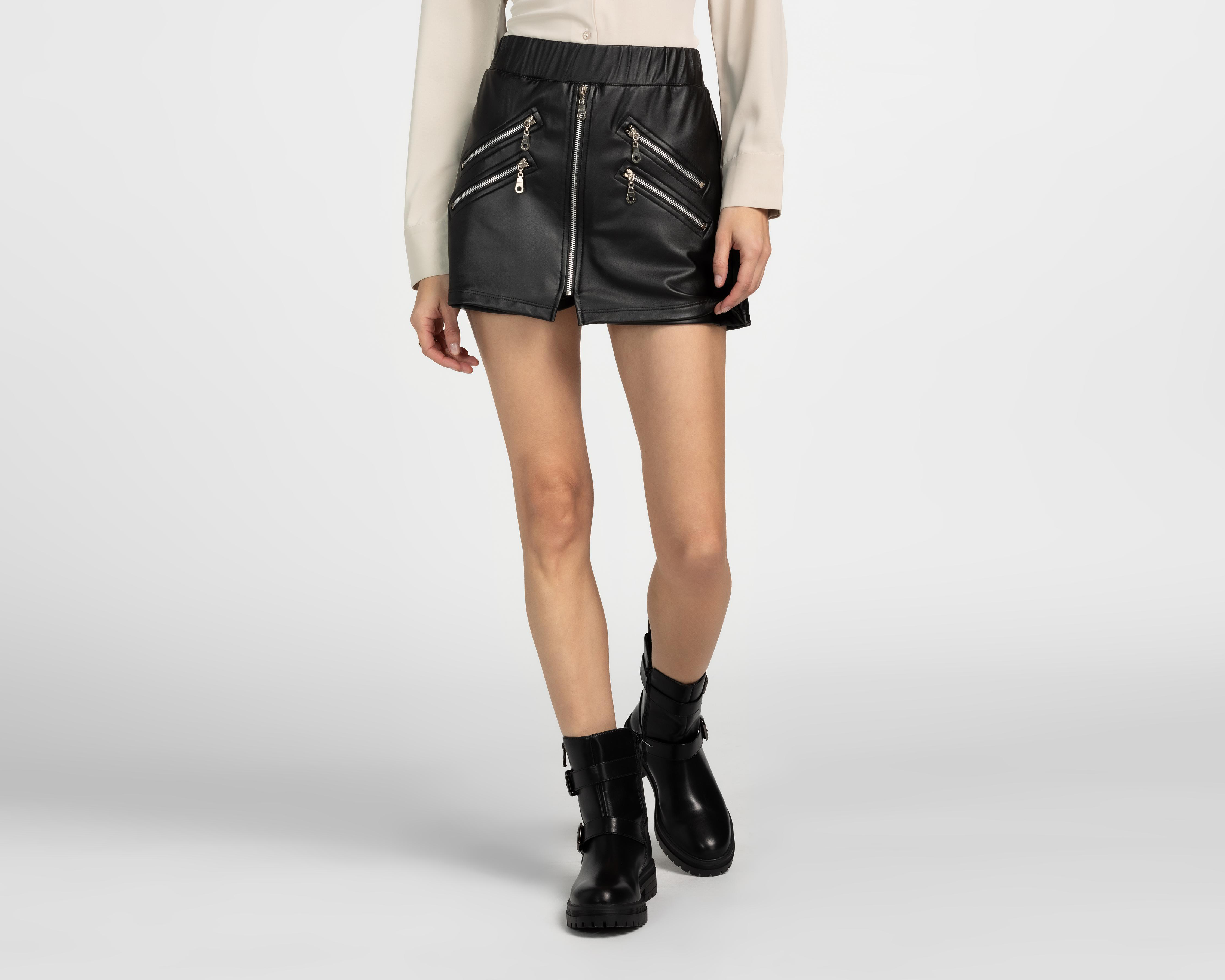 Foto 1 | Short Falda Boy London Tipo Cuero