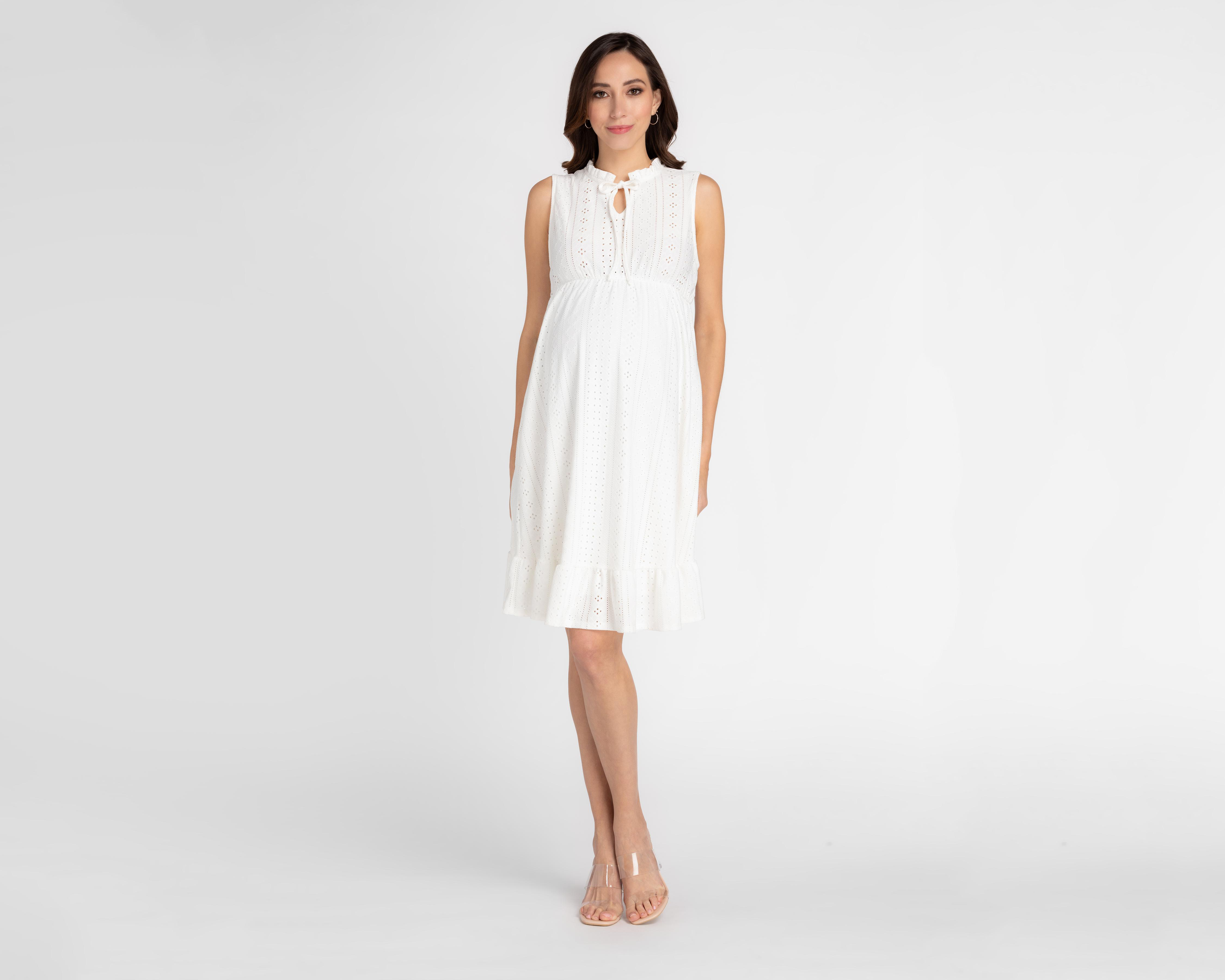 Foto 1 | Vestido Mamá Bella Casual sin Mangas Blanco