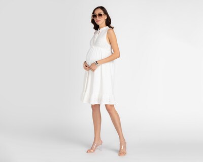 Foto 2 | Vestido Mamá Bella Casual sin Mangas Blanco