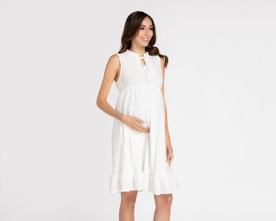 Foto 4 | Vestido Mamá Bella Casual sin Mangas Blanco
