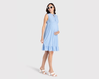 Foto 1 | Vestido Mamá Bella Casual sin Mangas Azul