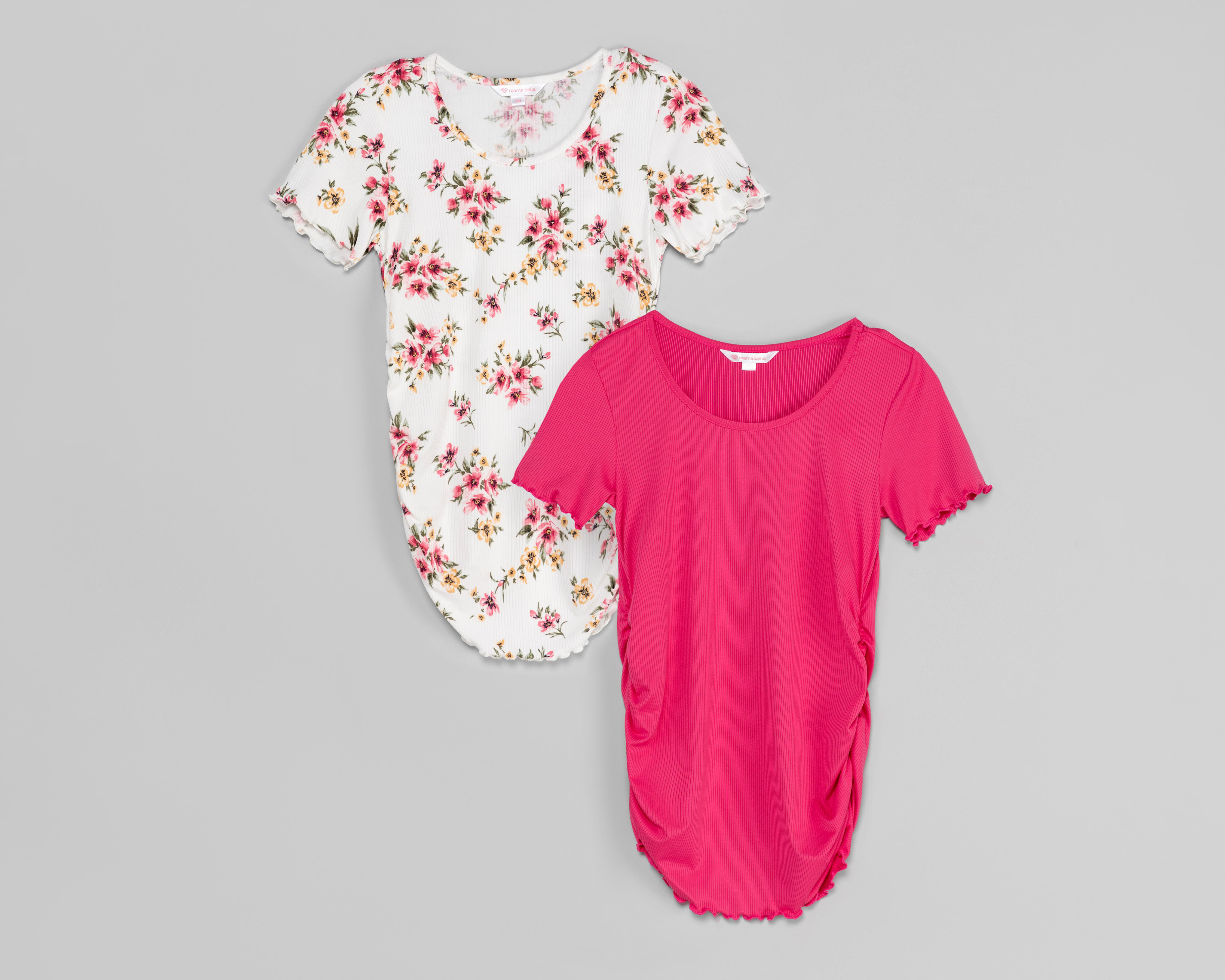 Foto 2 pulgar | Playera de Maternidad Mamá Bella Manga Corta 2 Piezas