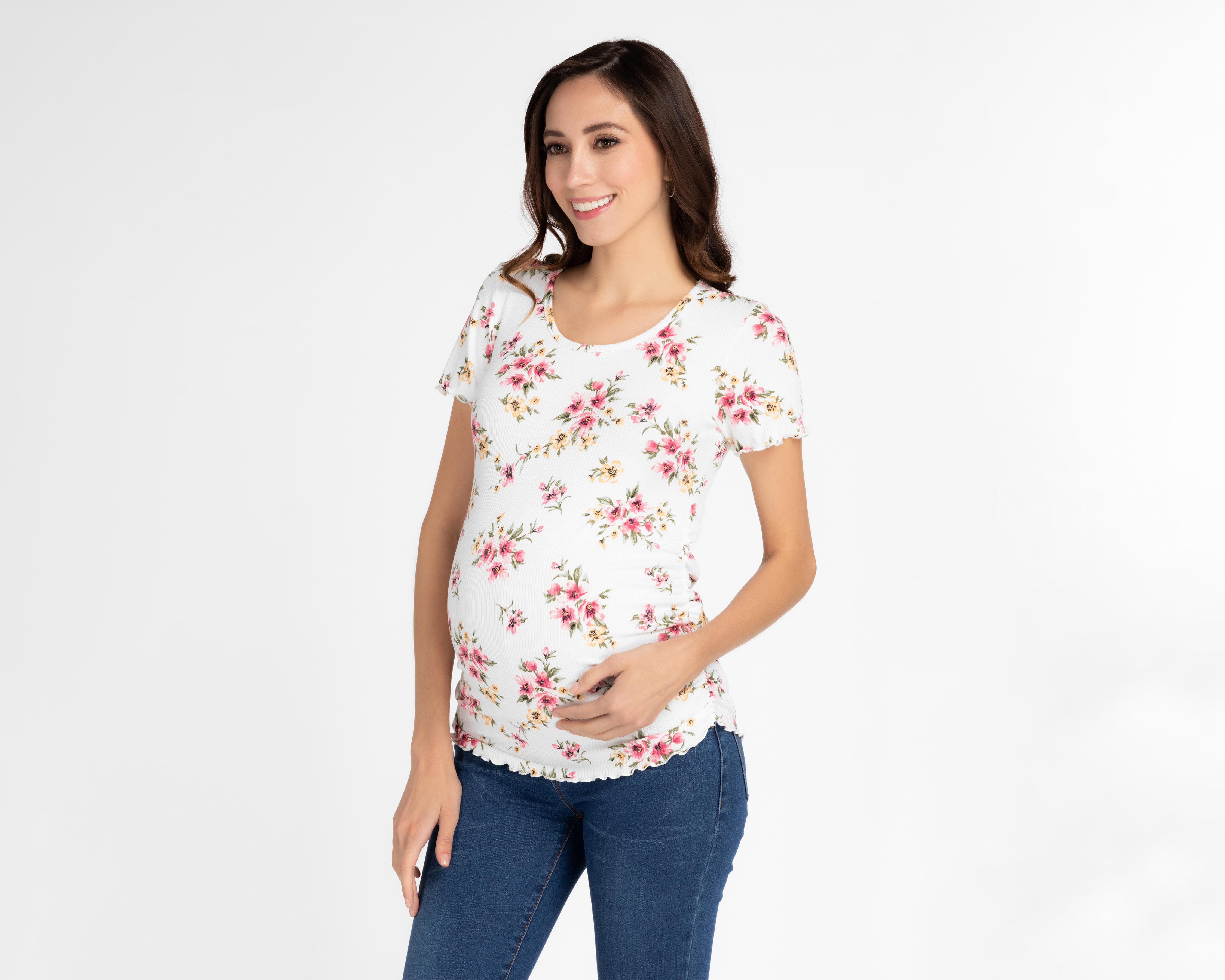 Foto 3 pulgar | Playera de Maternidad Mamá Bella Manga Corta 2 Piezas