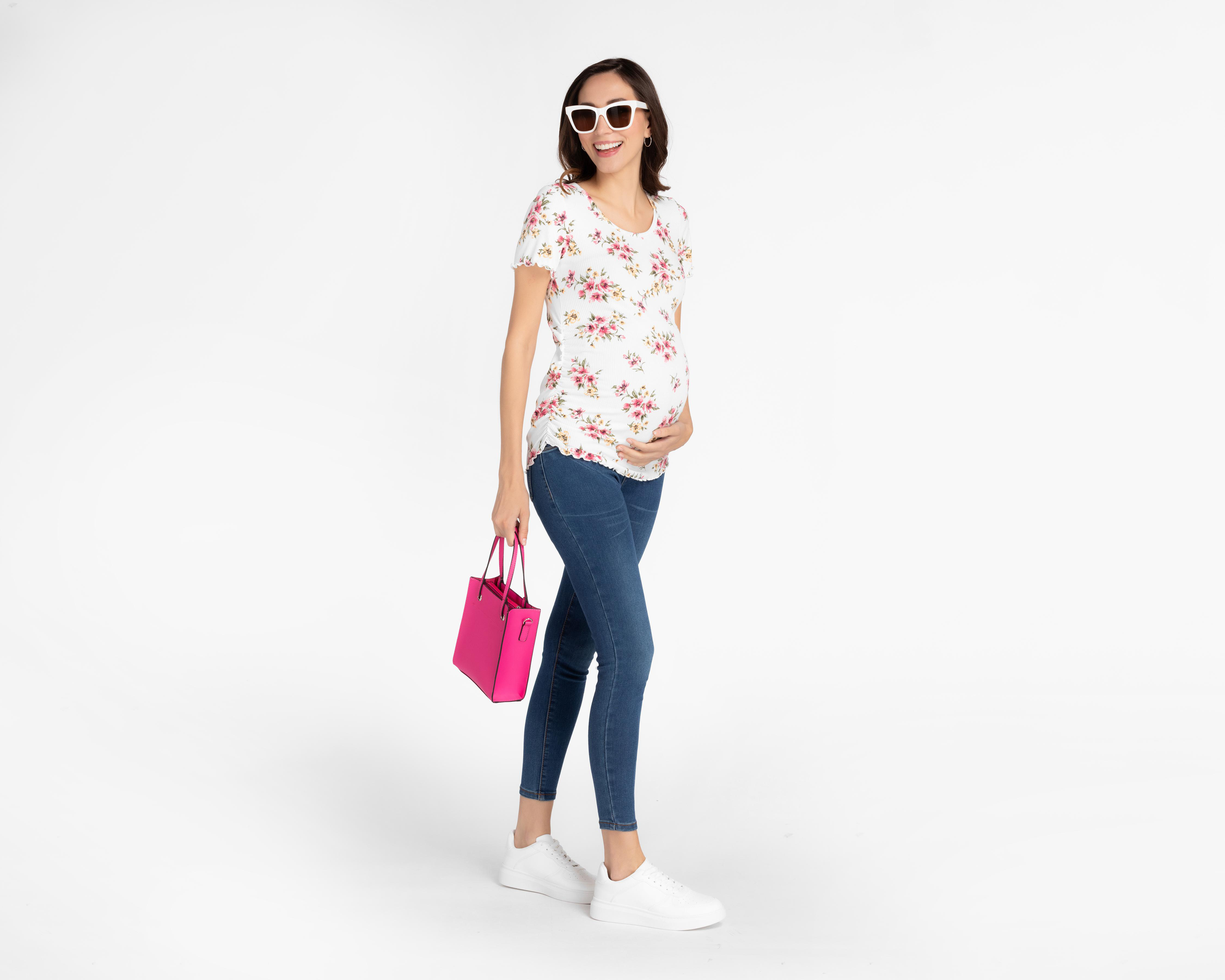Foto 4 pulgar | Playera de Maternidad Mamá Bella Manga Corta 2 Piezas