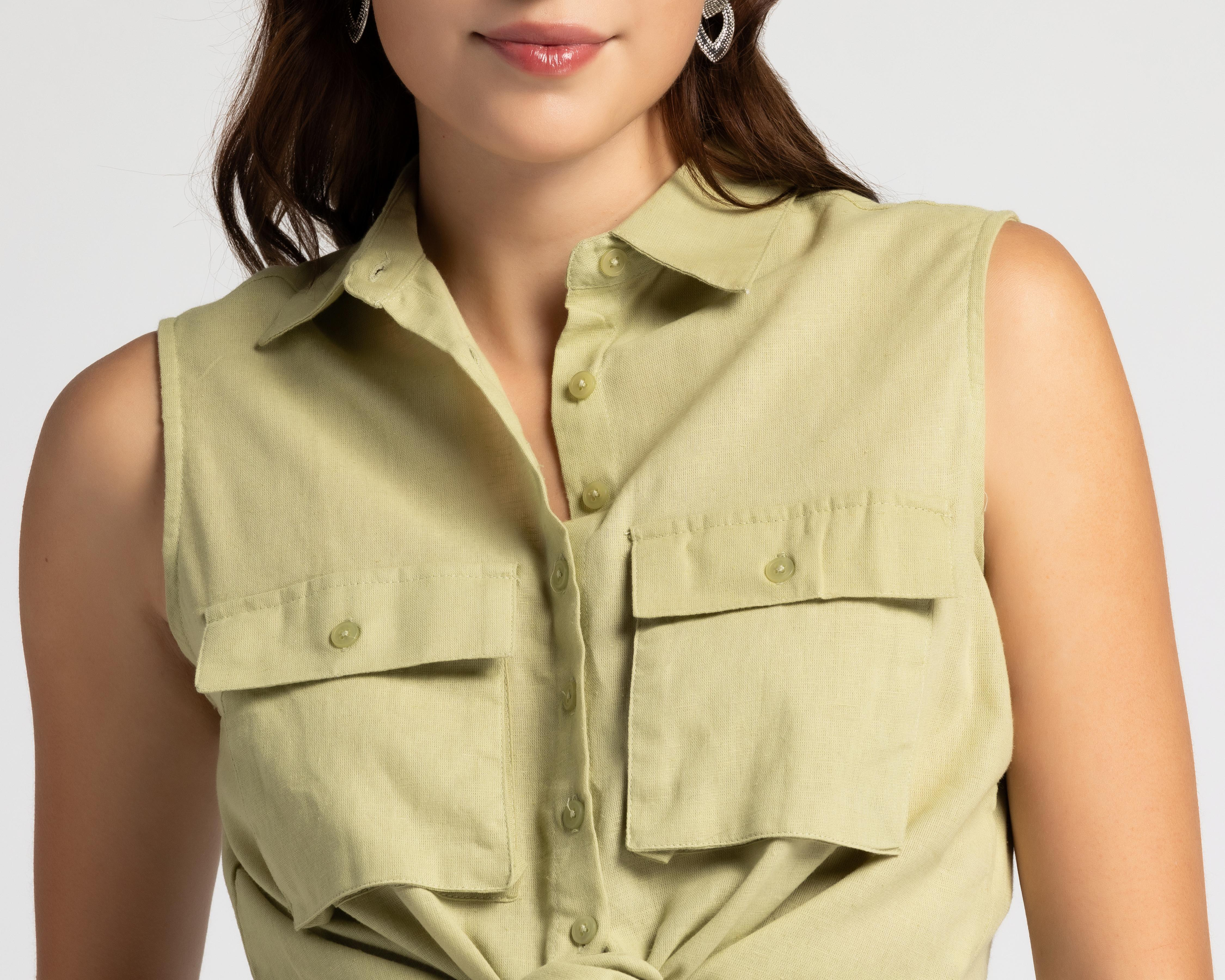 Foto 5 pulgar | Blusa con Botones Refill para Mujer