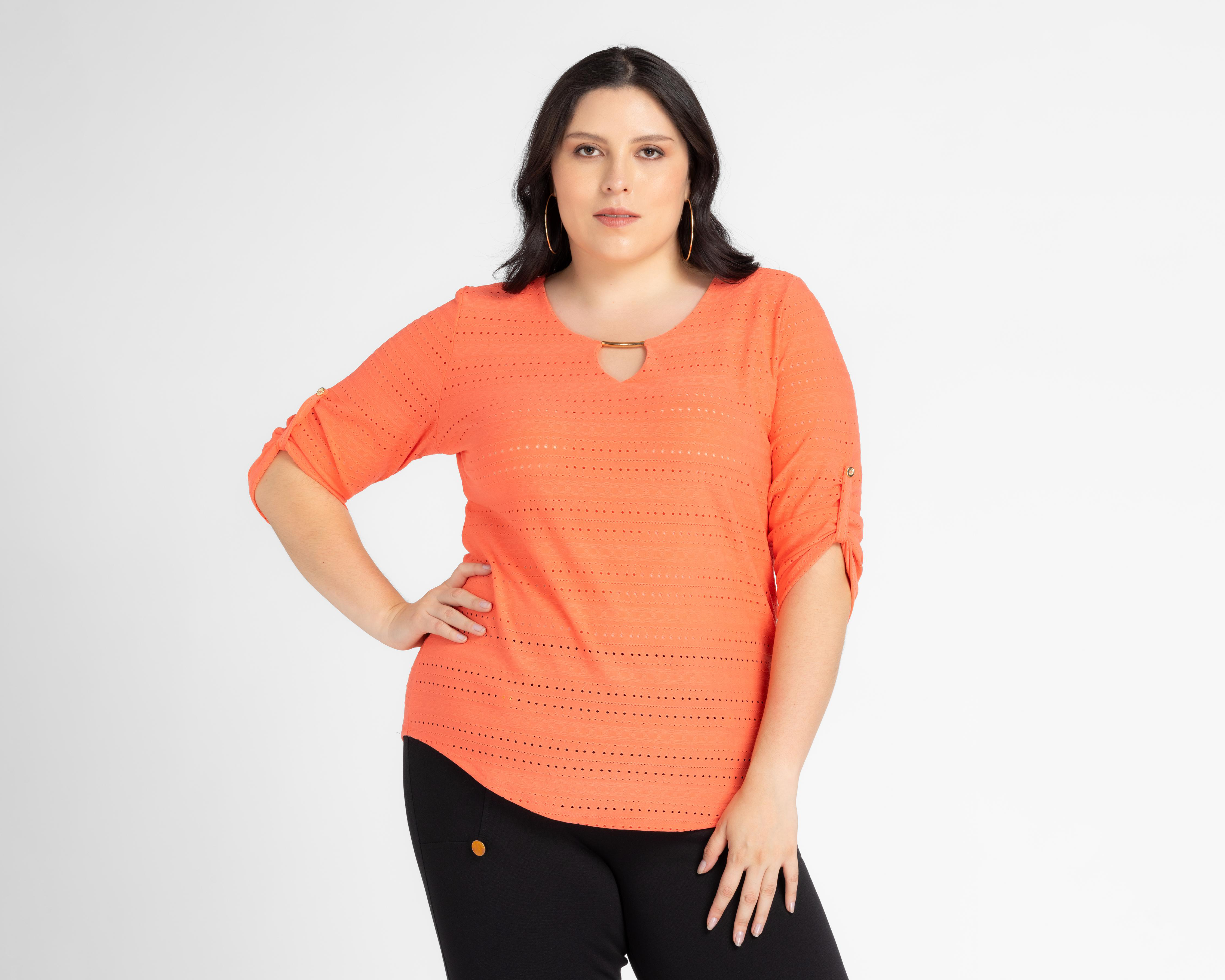 Foto 2 pulgar | Blusa Lady Sun Manga 3/4 Coral
