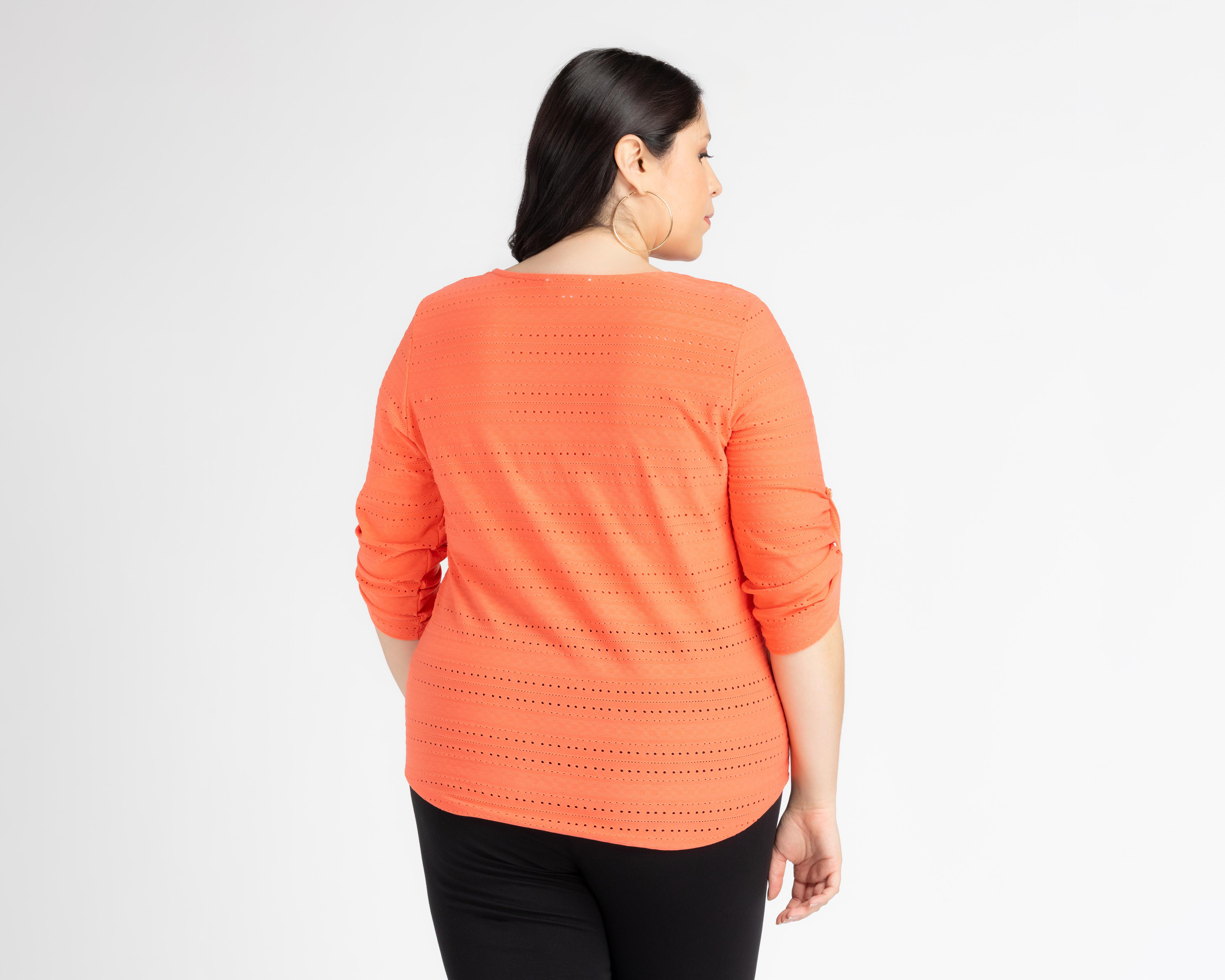 Foto 4 pulgar | Blusa Lady Sun Manga 3/4 Coral