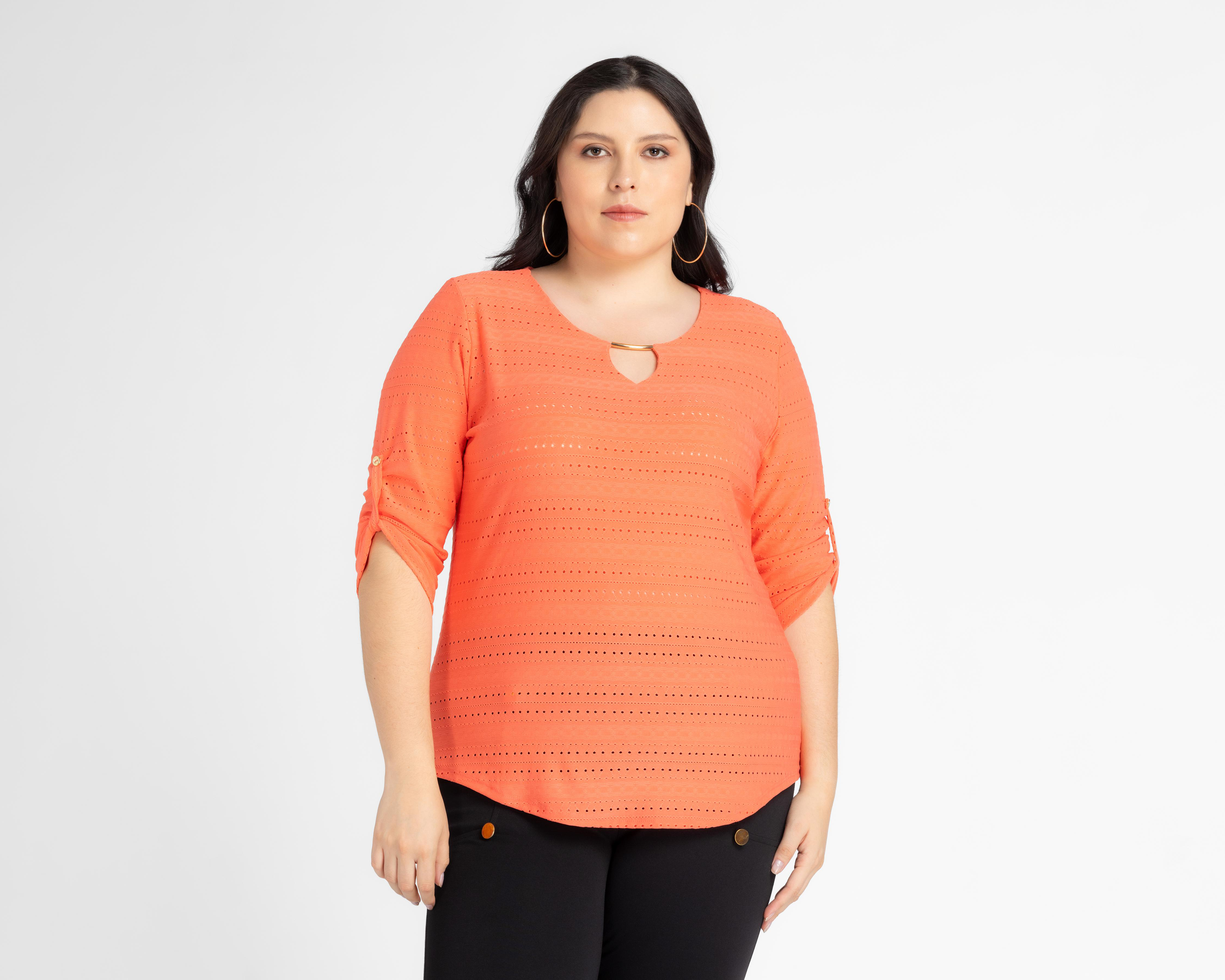 Foto 5 pulgar | Blusa Lady Sun Manga 3/4 Coral