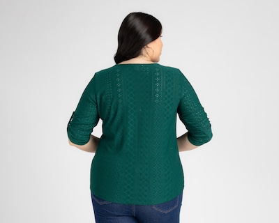 Foto 4 | Blusa Lady Sun Manga 3/4 Verde Esmeralda