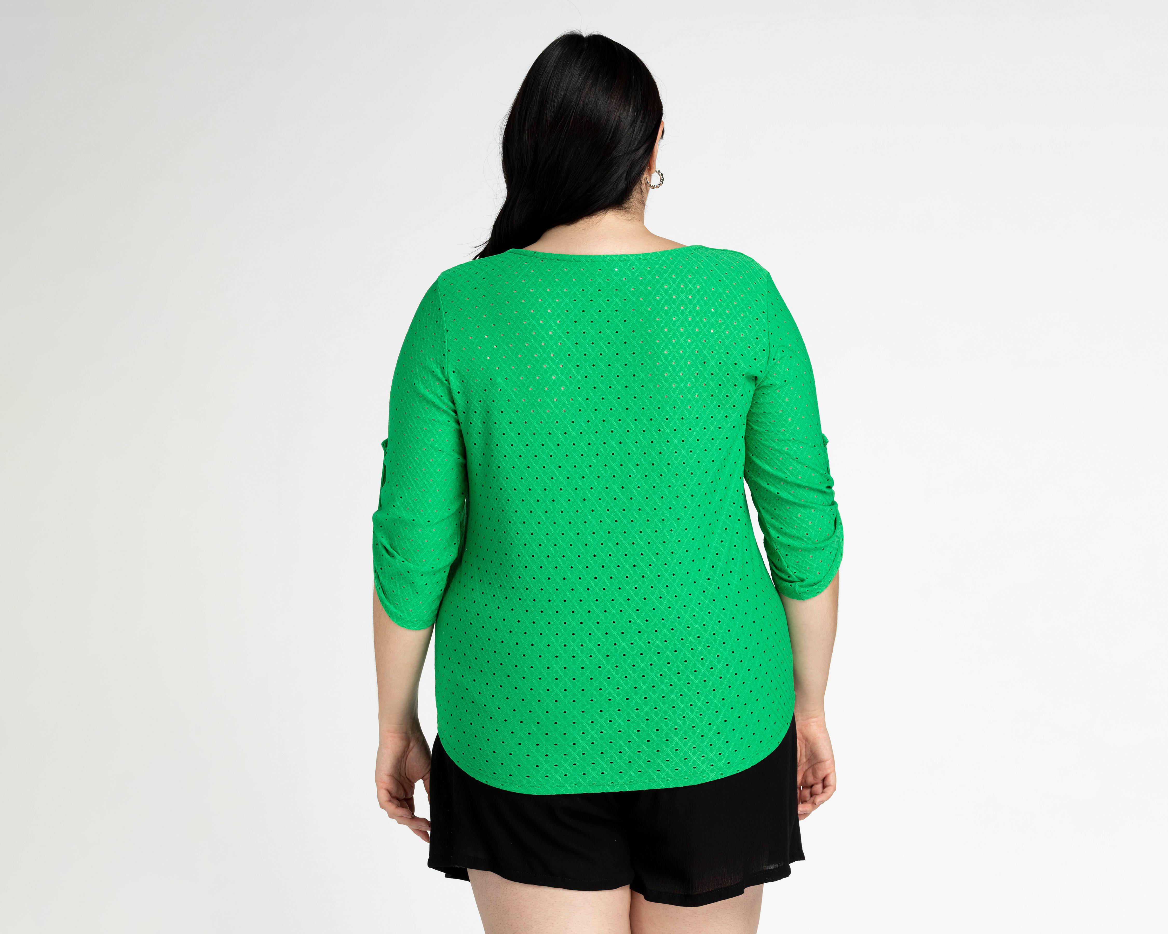 Foto 4 pulgar | Blusa Lady Sun Manga 3/4 Verde
