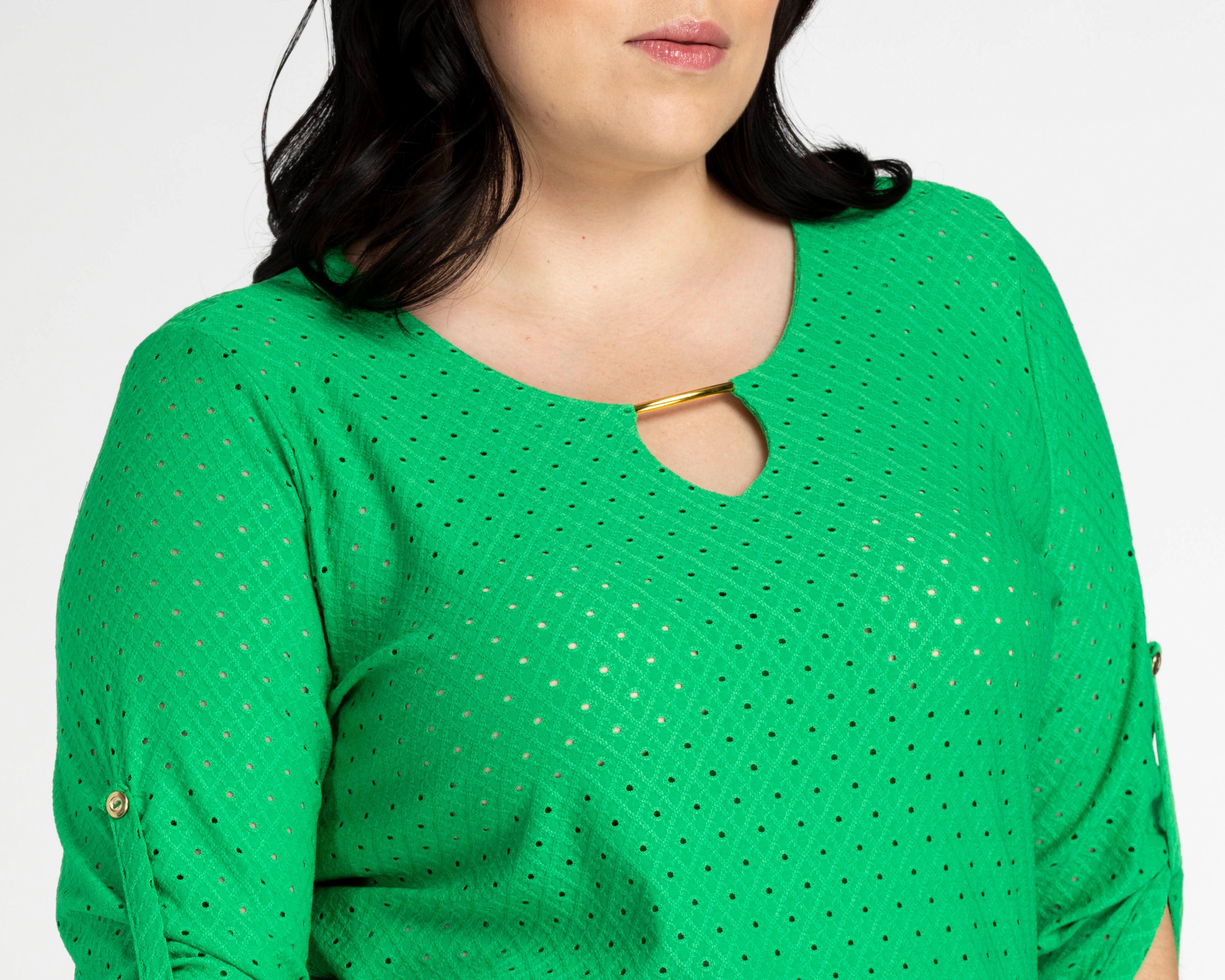 Foto 5 pulgar | Blusa Lady Sun Manga 3/4 Verde
