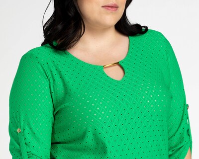 Foto 4 | Blusa Lady Sun Manga 3/4 Verde