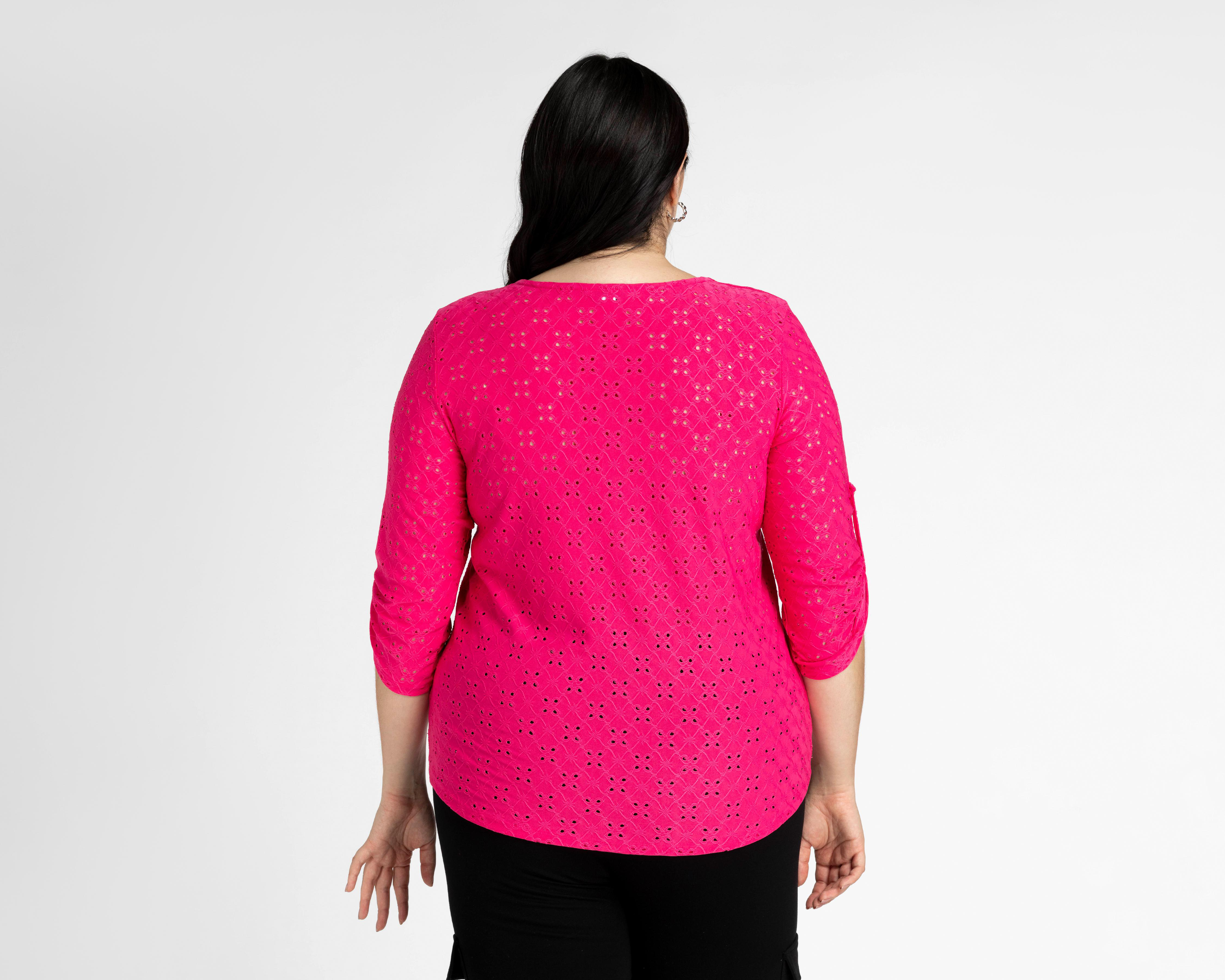 Foto 4 pulgar | Blusa Lady Sun Manga 3/4 Fucsia