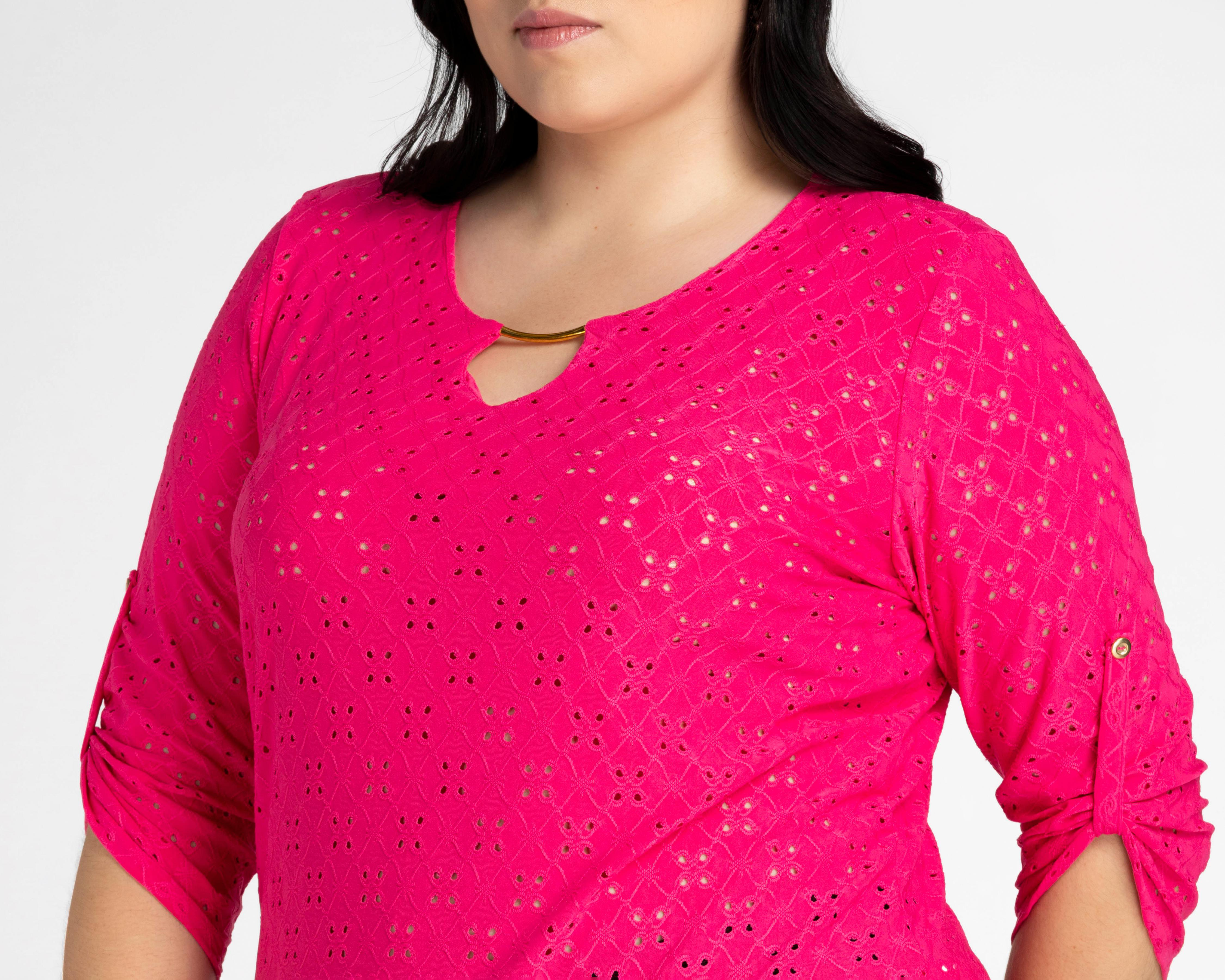 Foto 5 pulgar | Blusa Lady Sun Manga 3/4 Fucsia