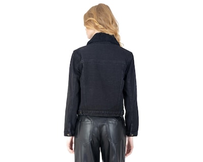 Foto 3 | Chamarra de Mezclilla Negra Forever 21 para Mujer