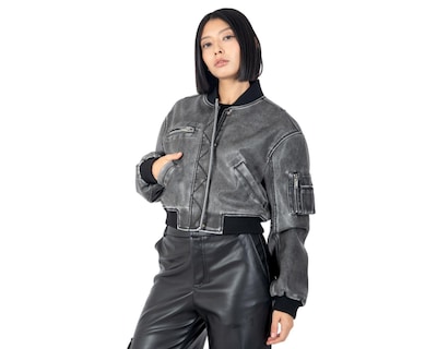 Foto 2 | Chamarra Negra Forever 21 para Mujer
