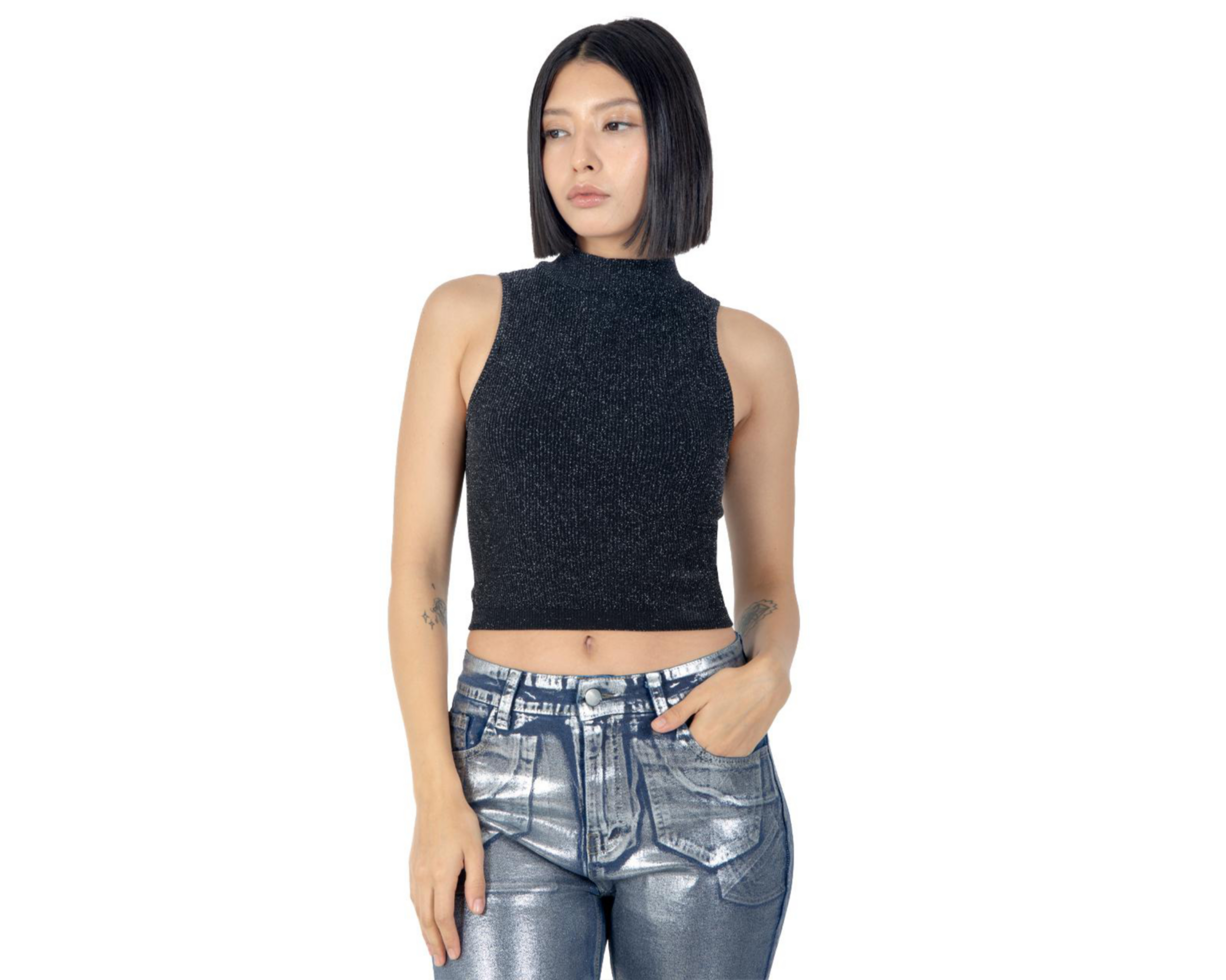 Playera Forever 21 con Hilo Metálico para Mujer