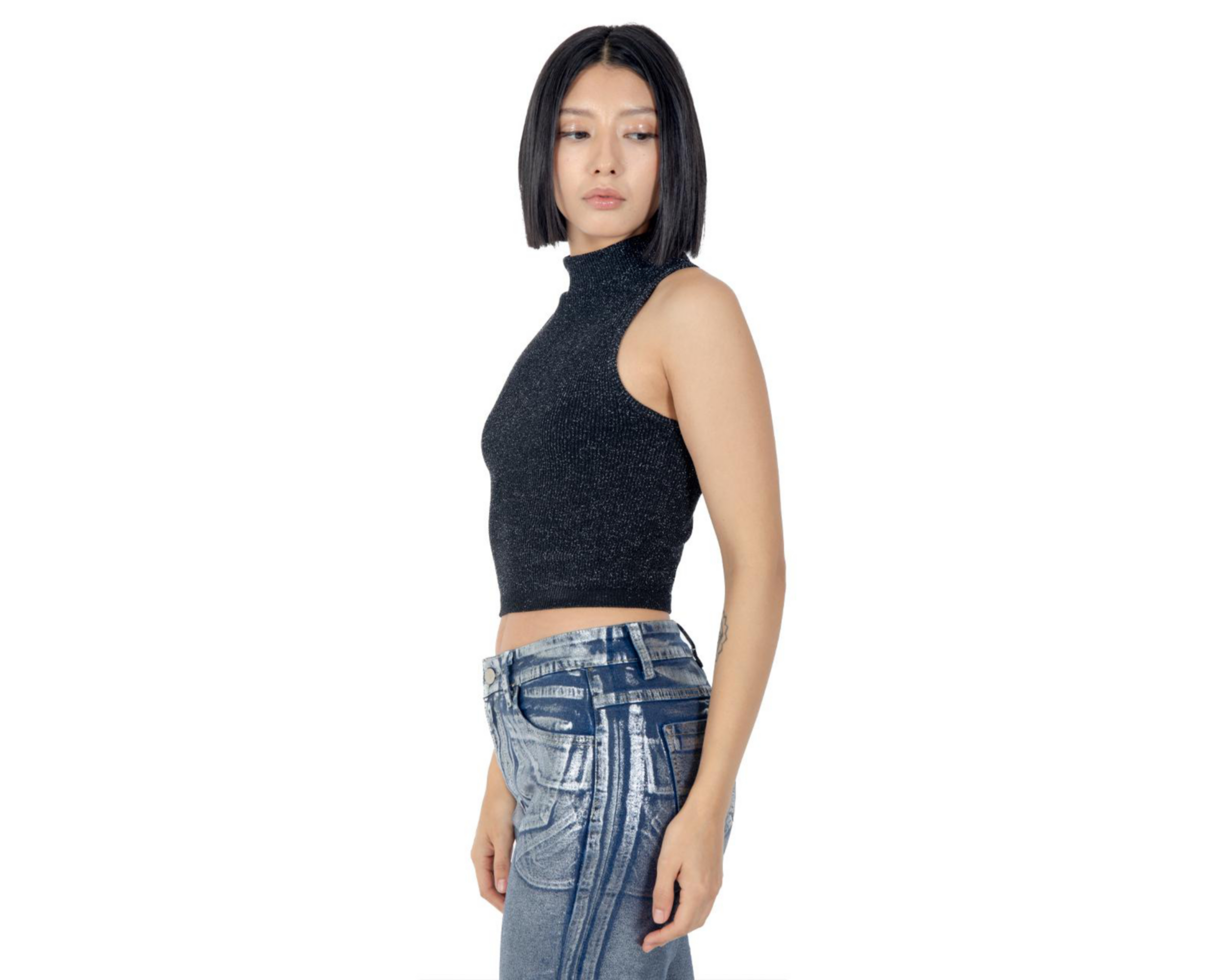 Foto 2 | Playera Forever 21 con Hilo Metálico para Mujer