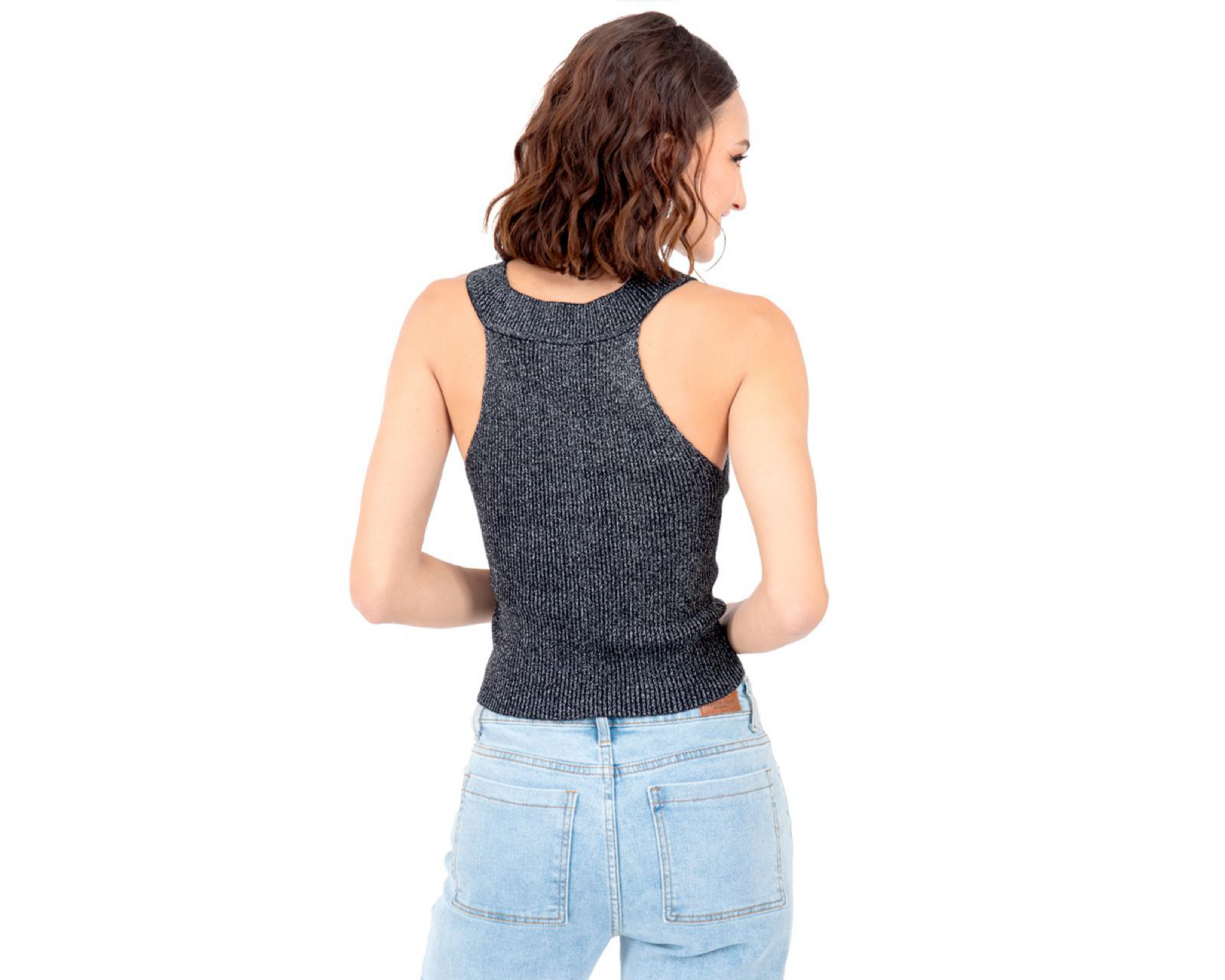 Foto 3 | Top Crop Forever 21 Plateado para Mujer