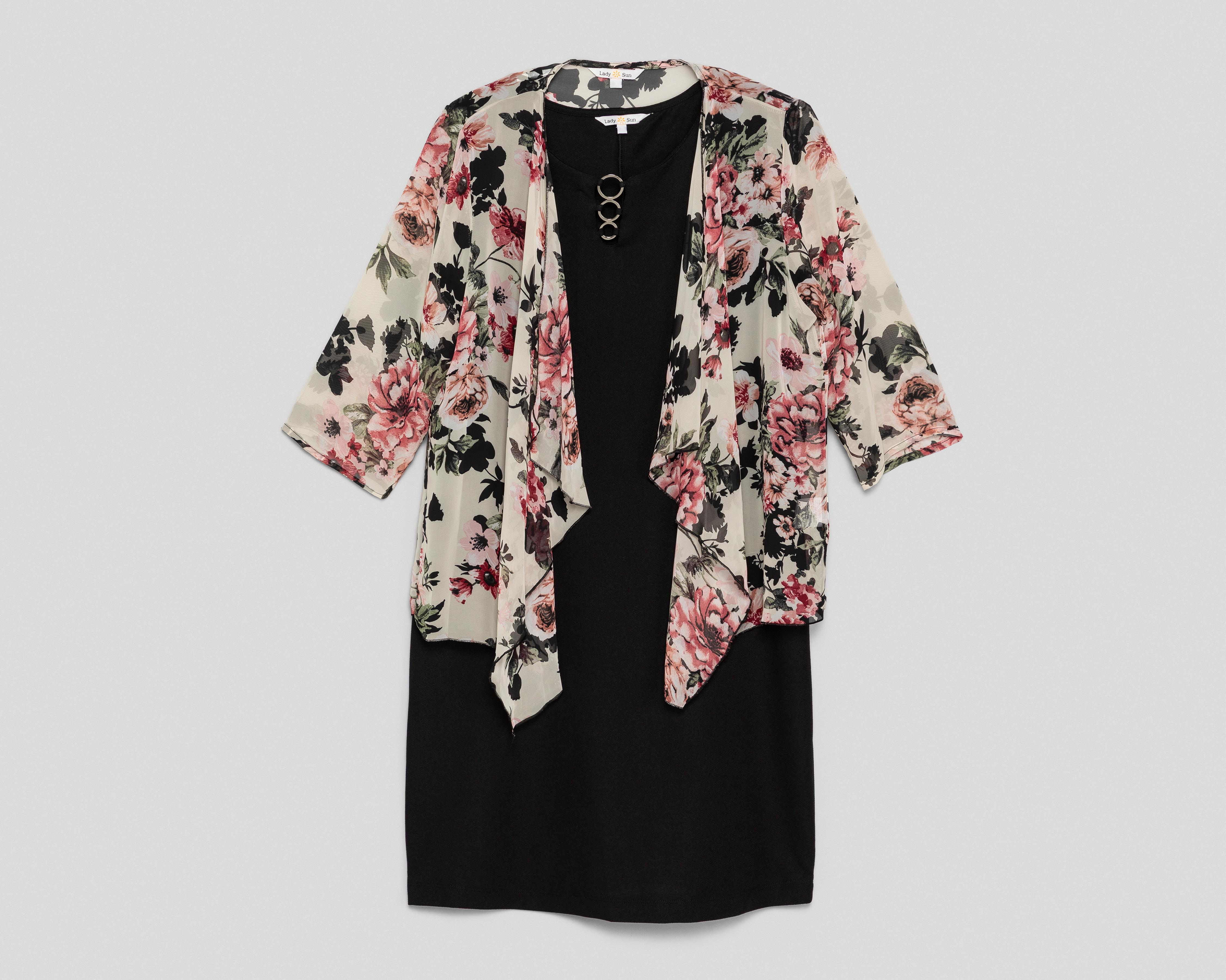 Foto 1 | Vestido Formal Lady Sun Negro Cuello Redondo para Mujer