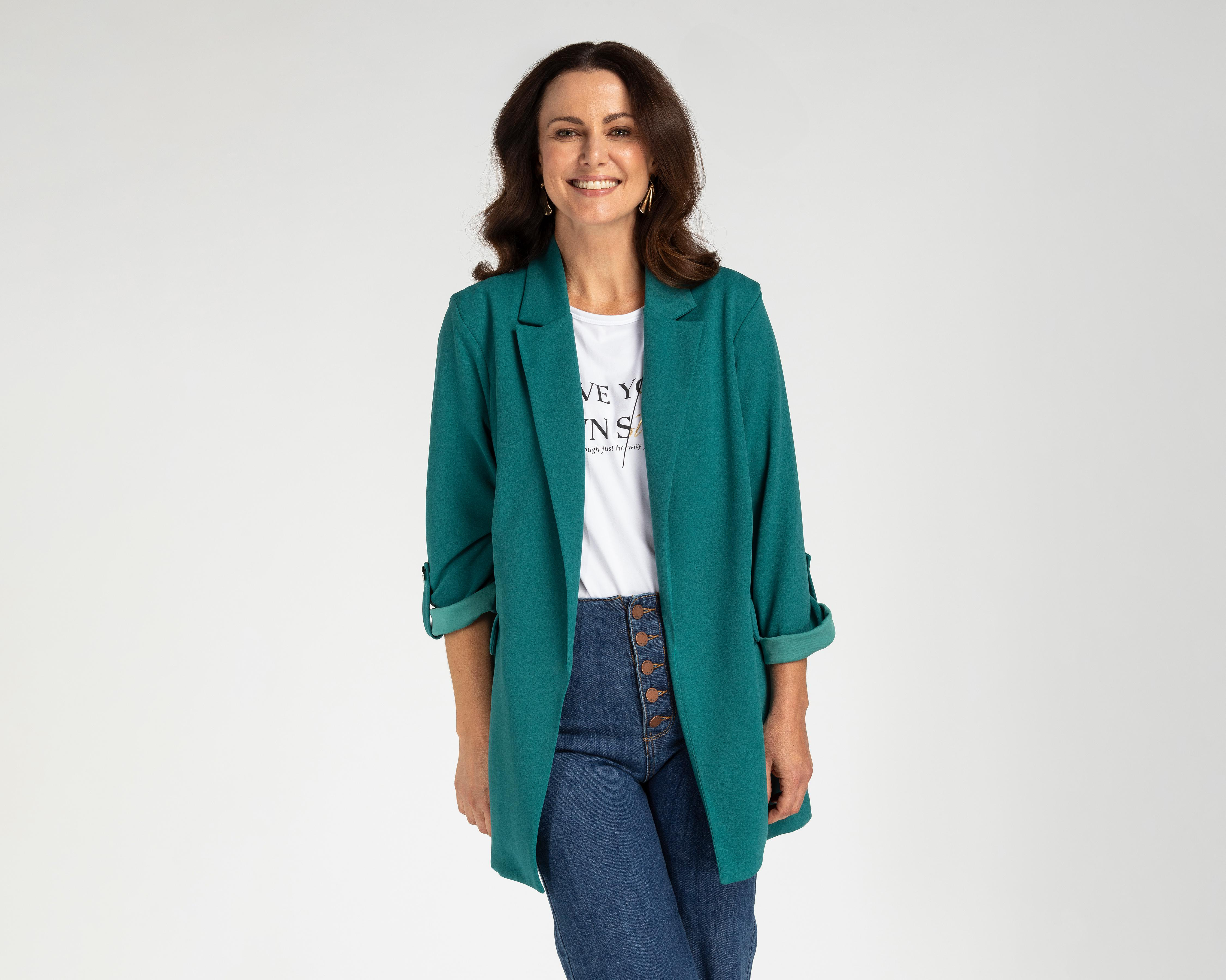 Foto 1 | Blazer Verde Sahara para Mujer