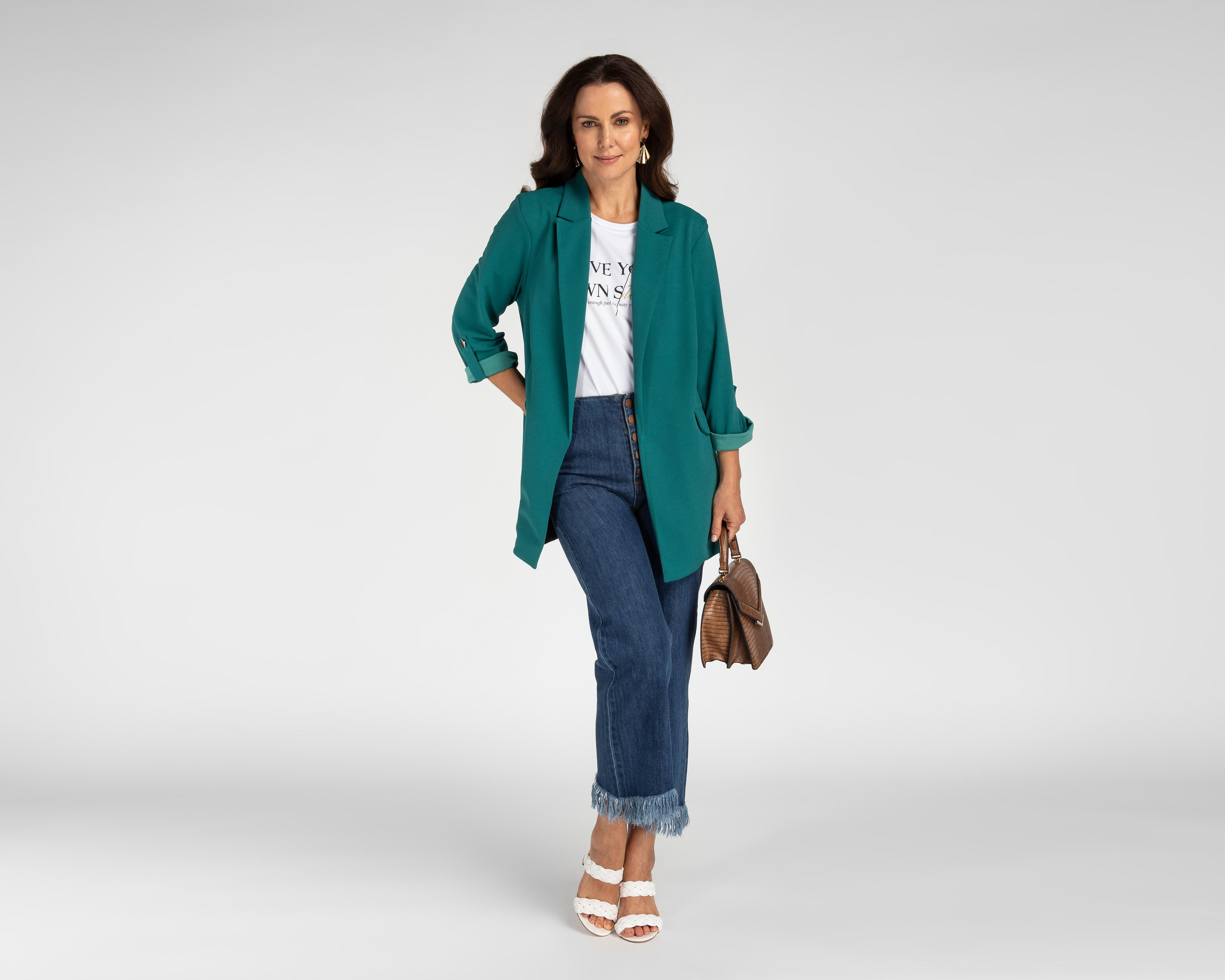 Foto 2 | Blazer Verde Sahara para Mujer