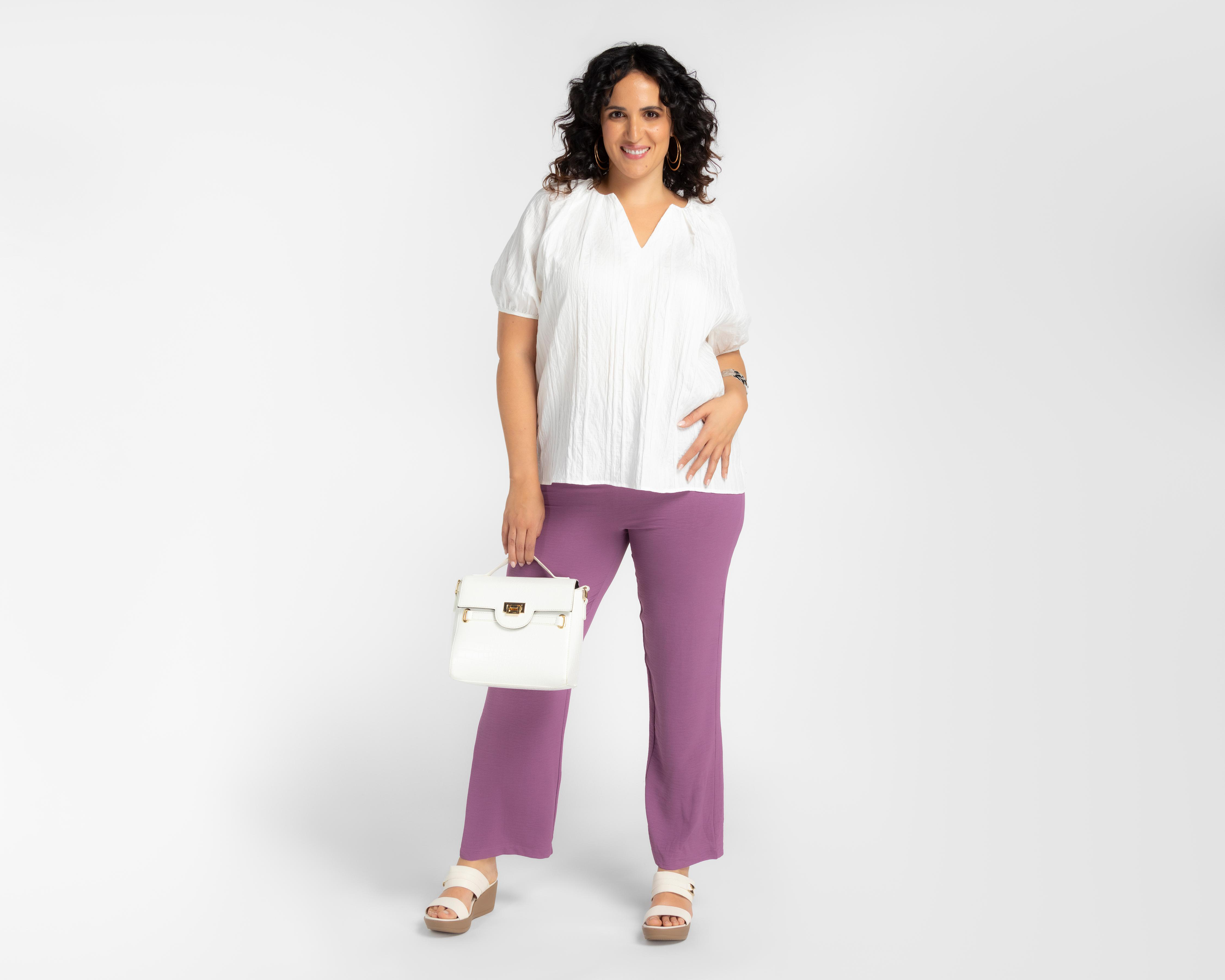 Foto 3 pulgar | Pantalón de Vestir Sahara Morado para Mujer